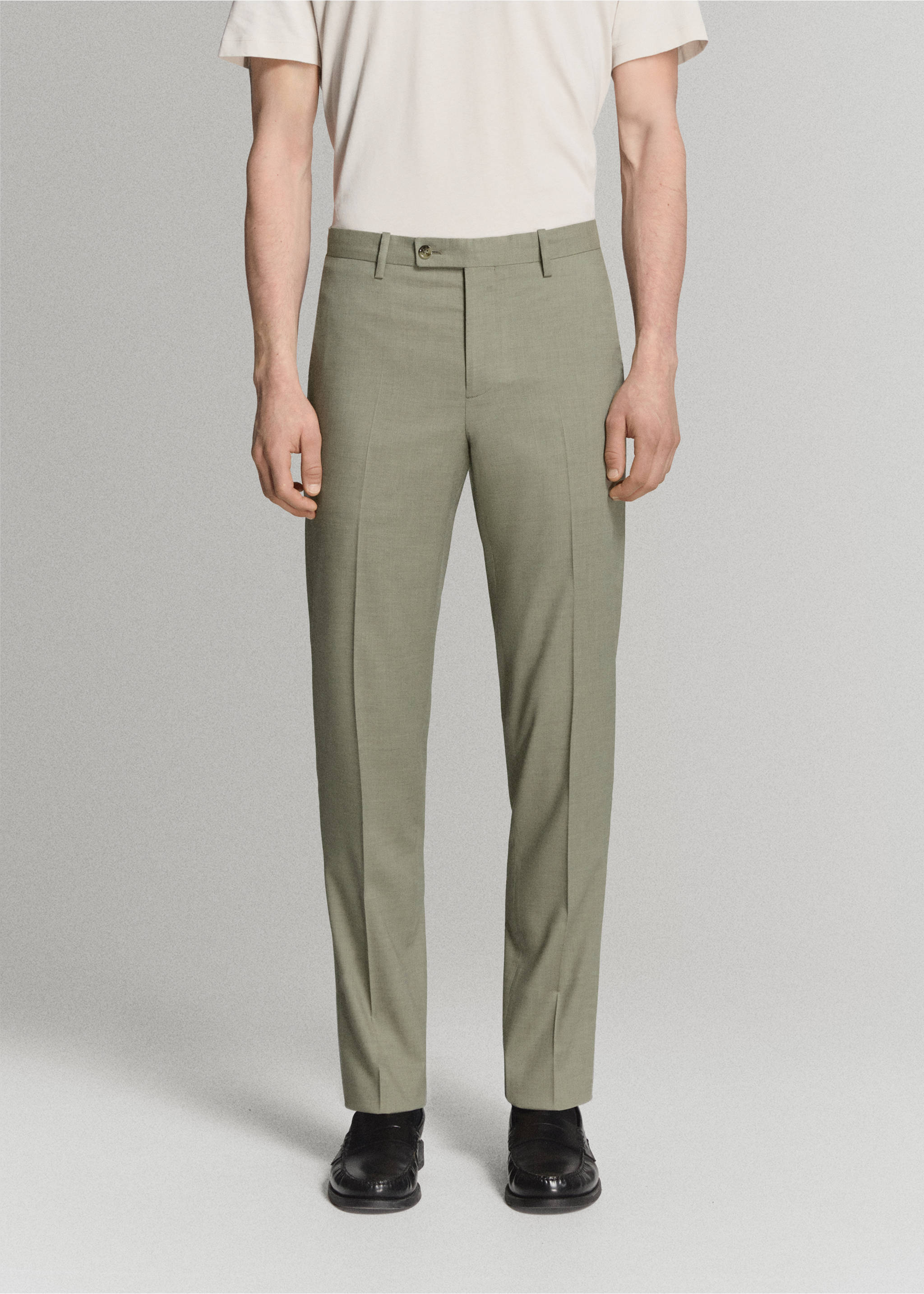 Milan slim-fit suit pants - Medium plane, Green. Ref: 27015944-00.