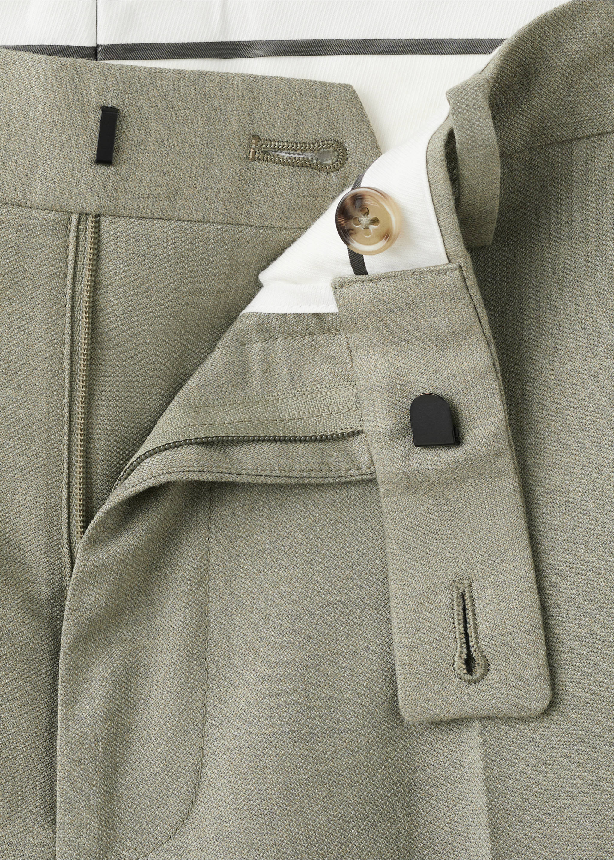 Milan slim-fit suit pants - Details of the article 8, Green. Ref: 27015944-00.