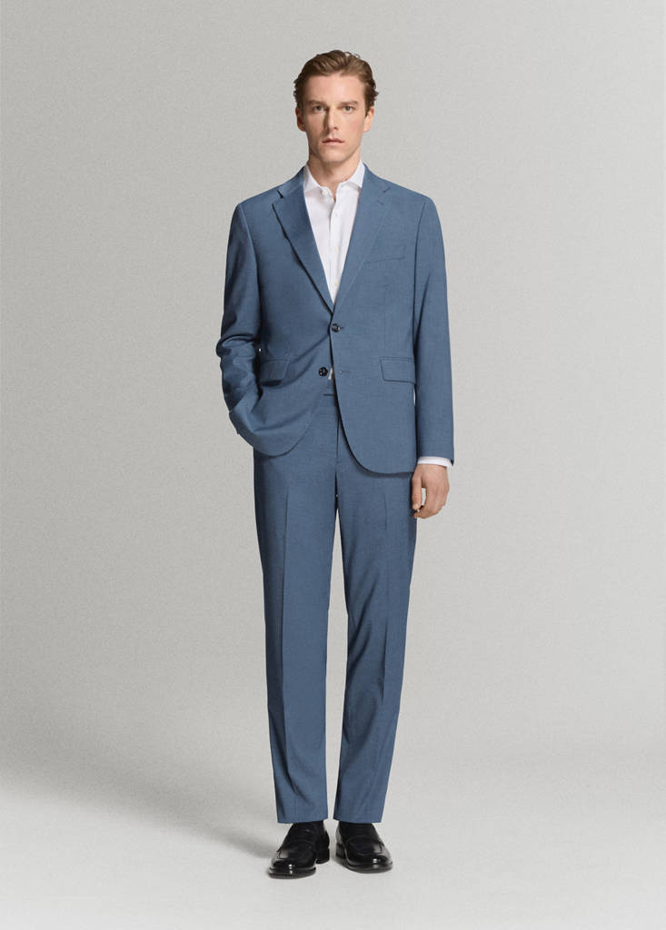 Milan slim-fit suit trousers — Indigo Blue