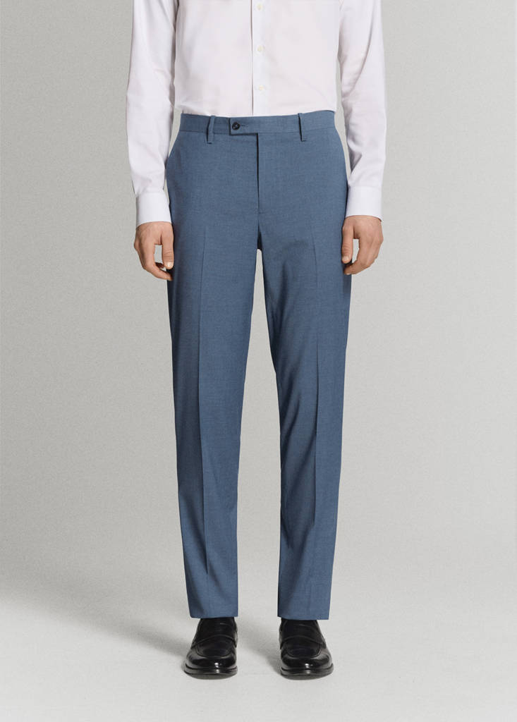 Milan slim-fit suit trousers — Indigo Blue