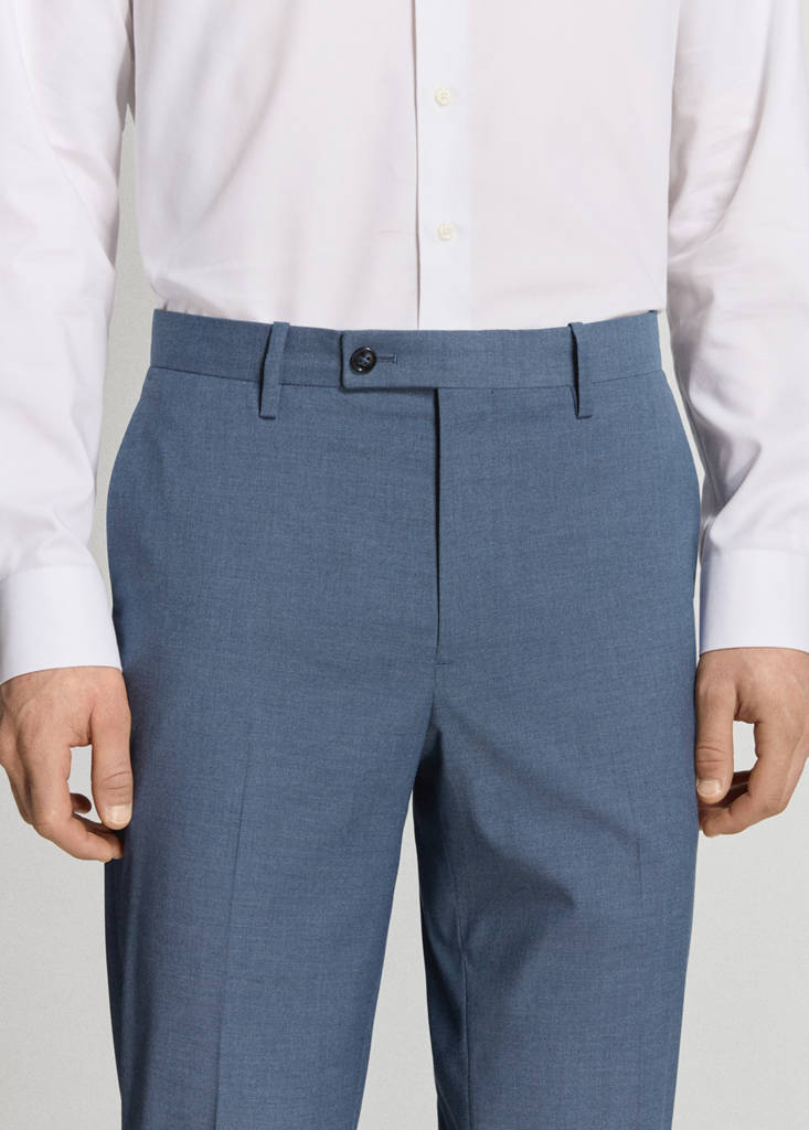 Milan slim-fit suit trousers — Indigo Blue