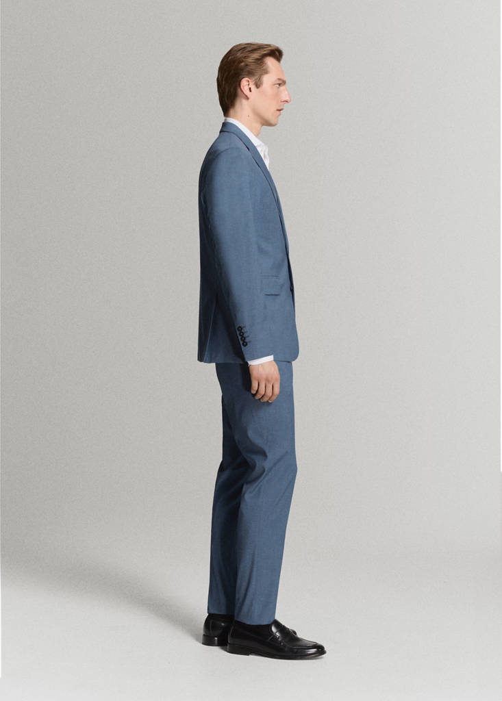 Milan slim-fit suit trousers — Indigo Blue