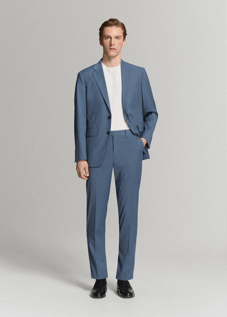 Milan slim-fit suit trousers — Indigo Blue
