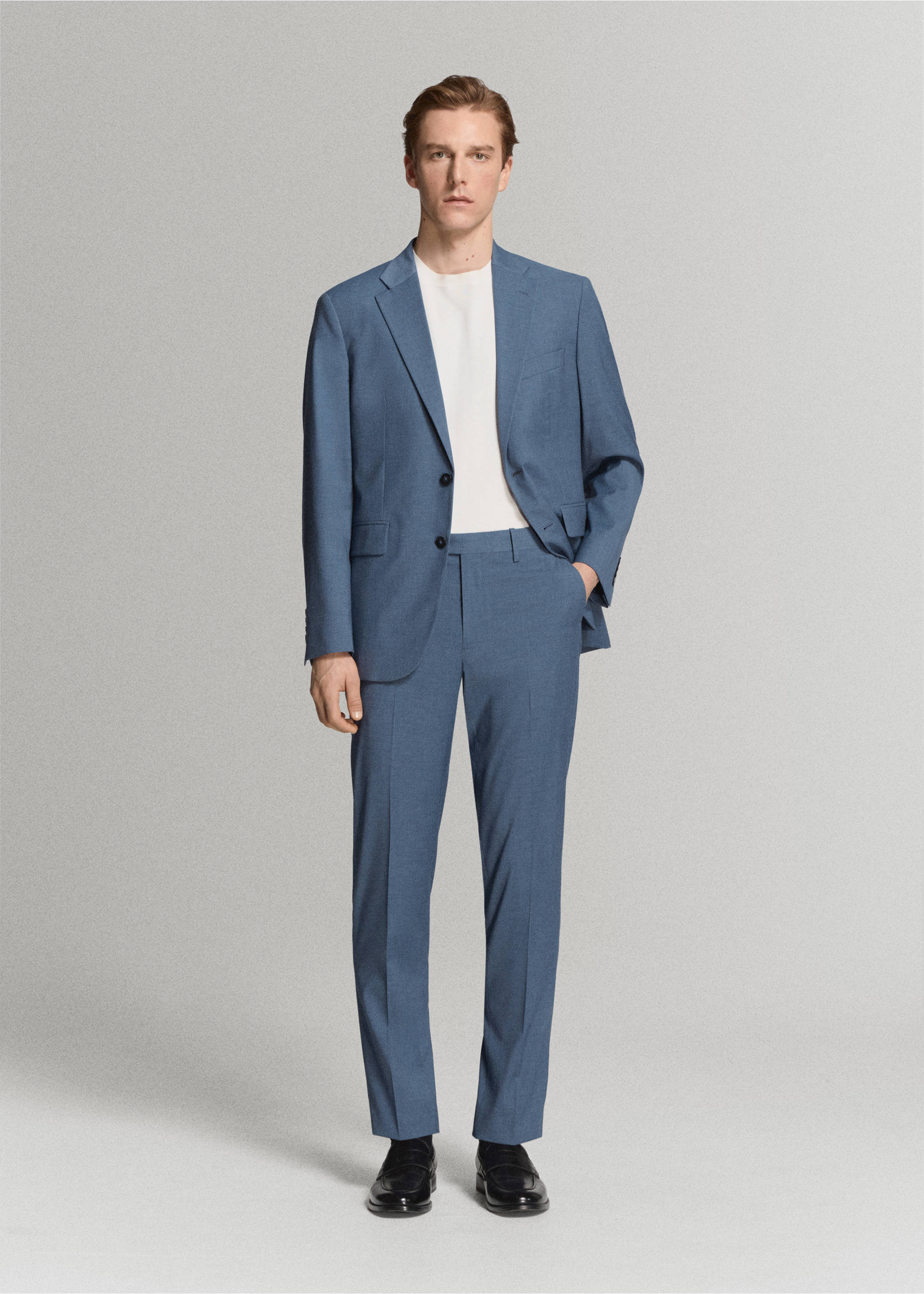 Pantalón traje Milán slim fit - Plano general, Azul indigo. Ref: 27015945-01.