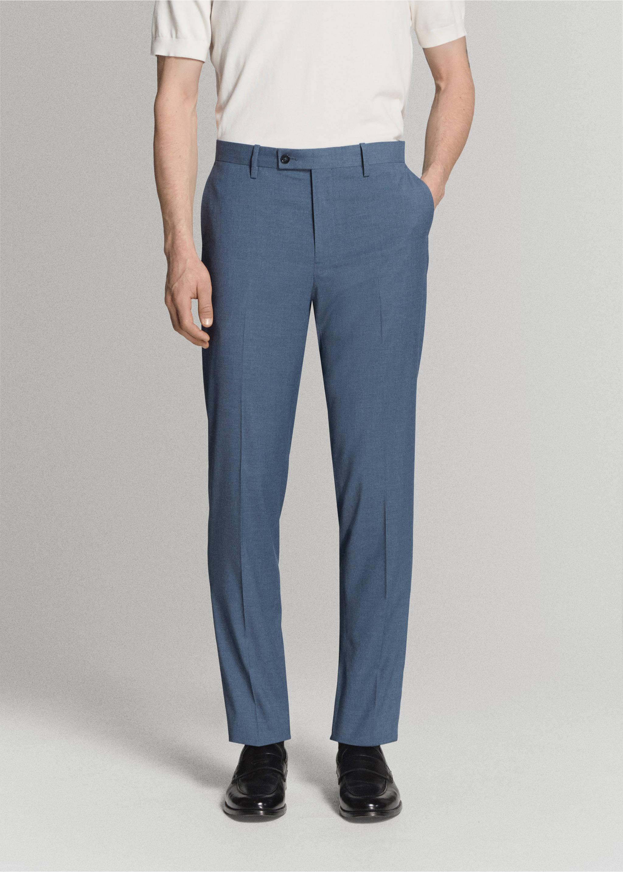 Pantalón traje Milán slim fit - Plano medio, Azul indigo. Ref: 27015945-01.