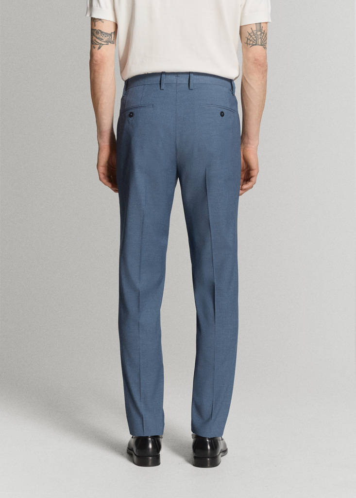 Milan slim-fit suit trousers — Indigo Blue