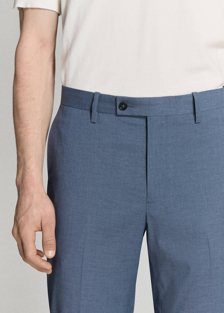 Milan slim-fit suit trousers — Indigo Blue