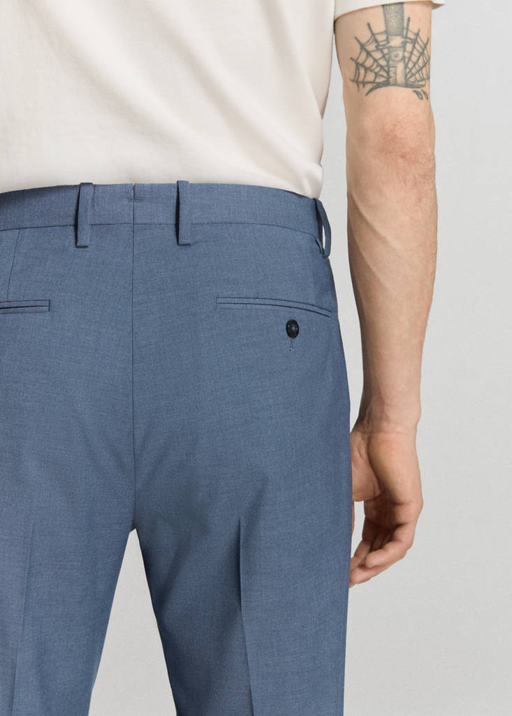 Milan slim-fit suit trousers — Indigo Blue