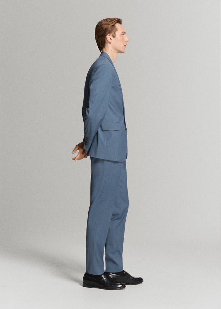Milan slim-fit suit trousers — Indigo Blue