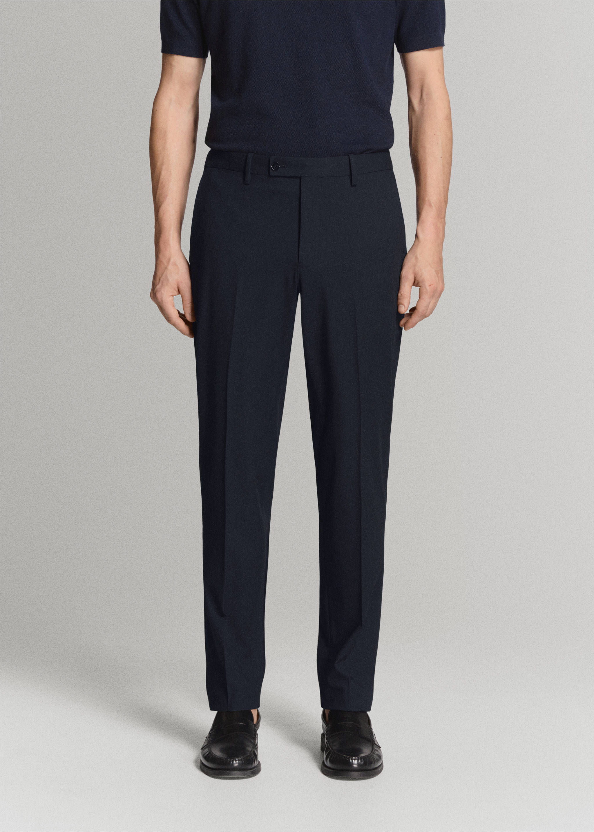Pantalón traje Mónaco slim fit - Plano medio, Azul marino. Ref: 27015946-01.