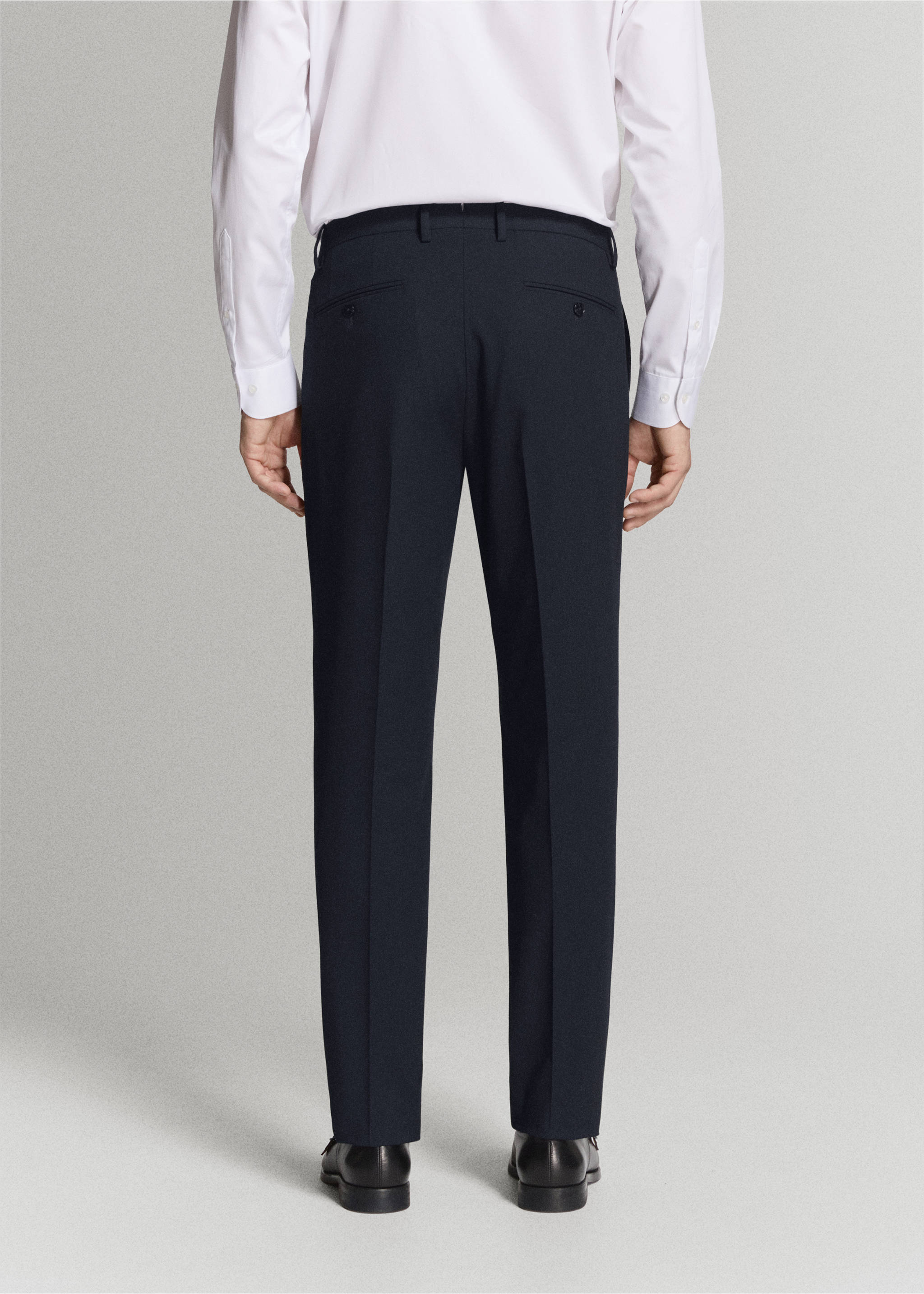 Костюмные брюки Monaco slim fit - Обратная сторона изделия, Глубокий темно-синий. Ref: 27015946-02.