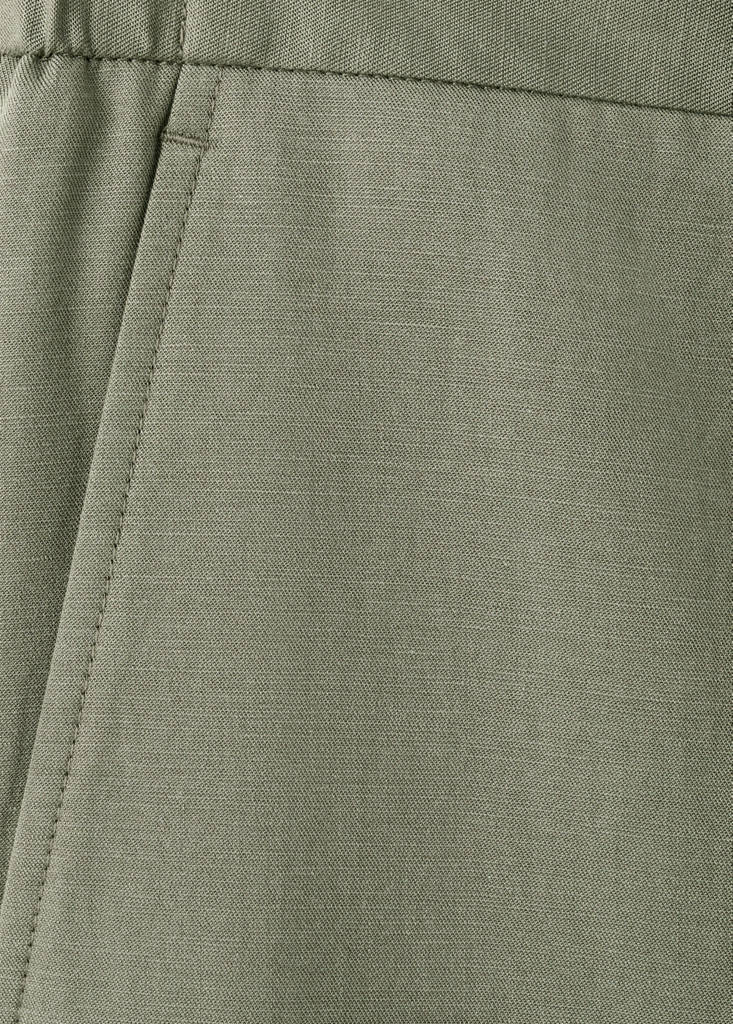 Slim fit linen lyocell blend trousers — Green
