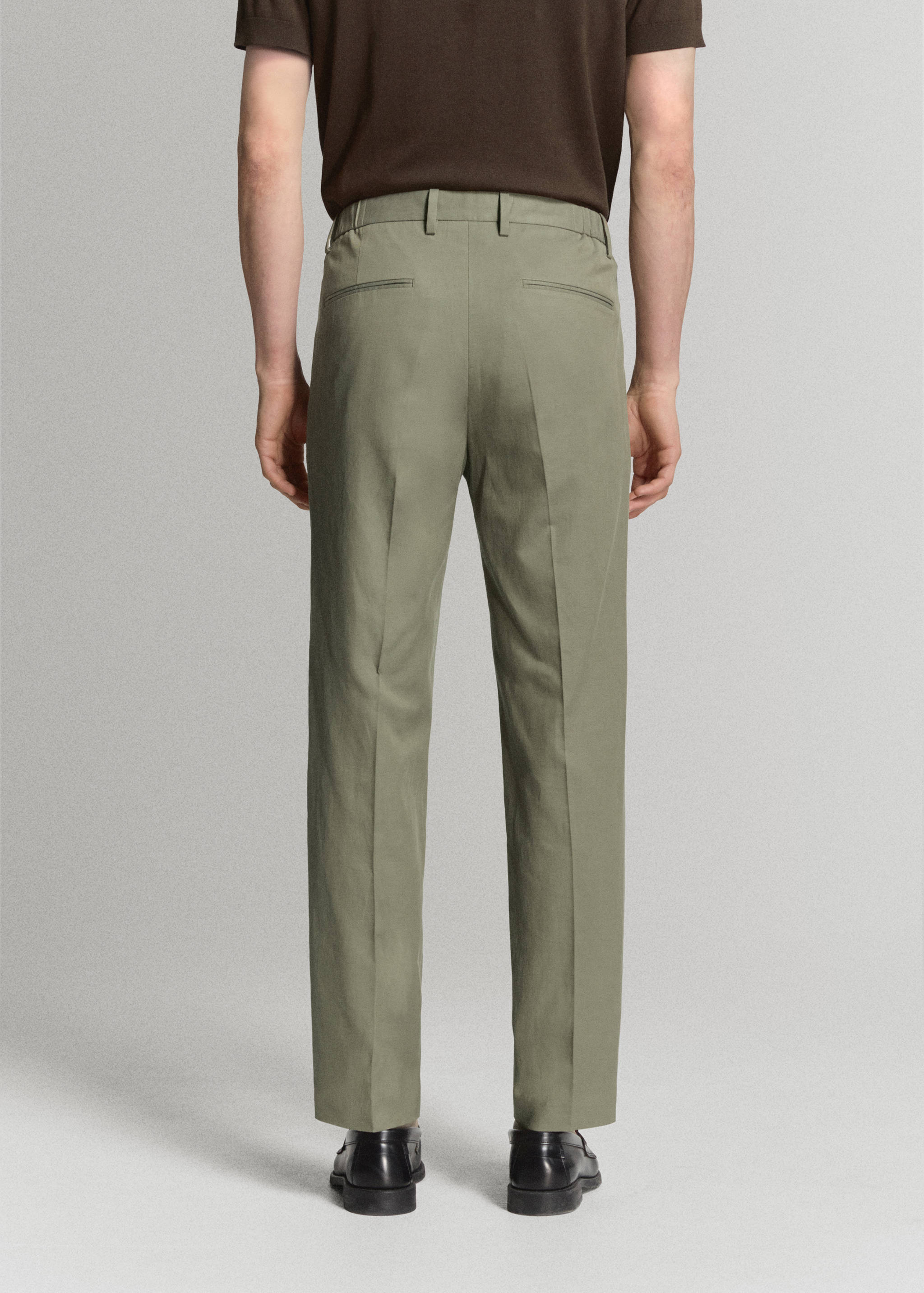 Slim-fit linen-lyocell-blend pants - Reverse of the article