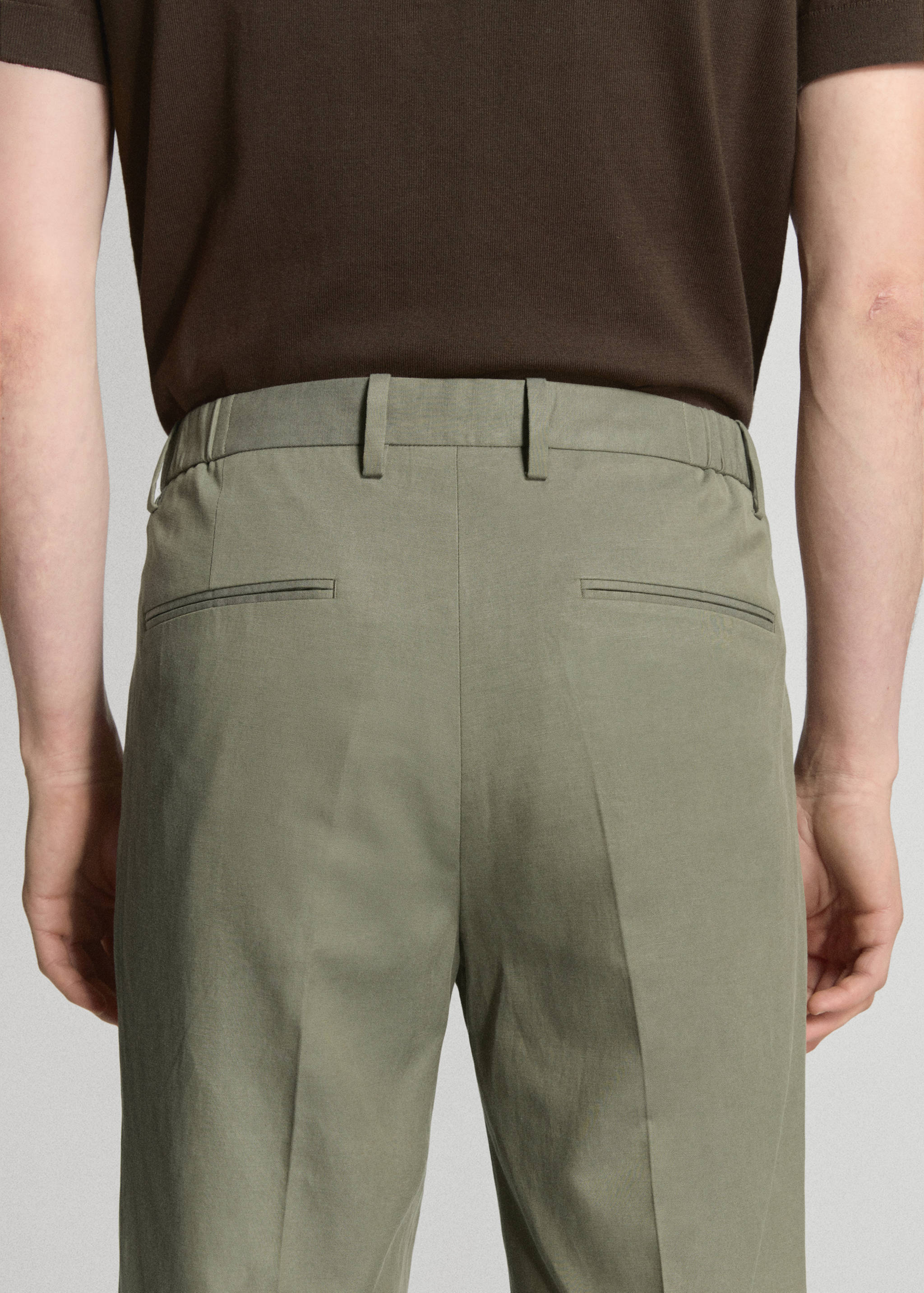 Slim-fit linen-lyocell-blend pants - Details of the article 3