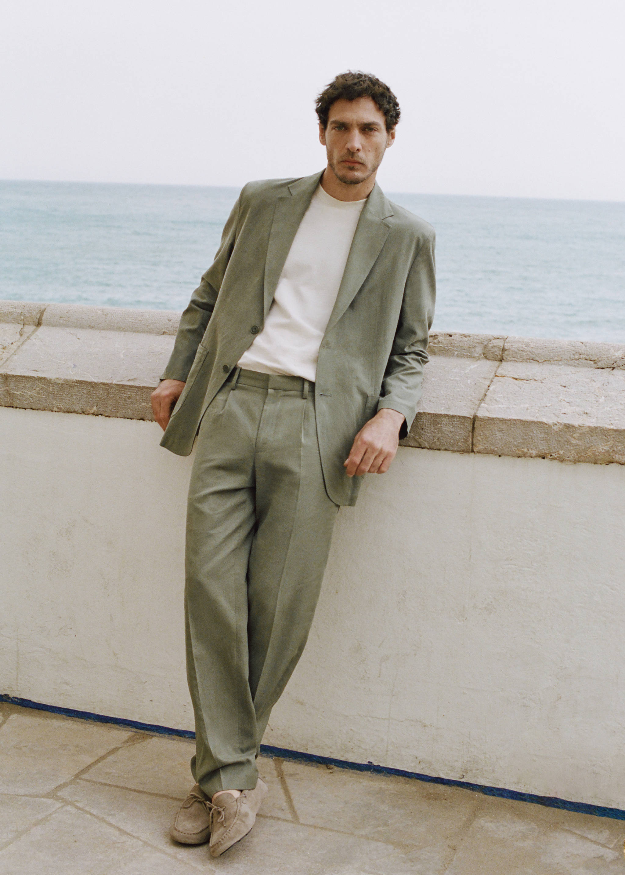 Pantalón slim fit mezcla lino lyocell - Detalle del artículo 5