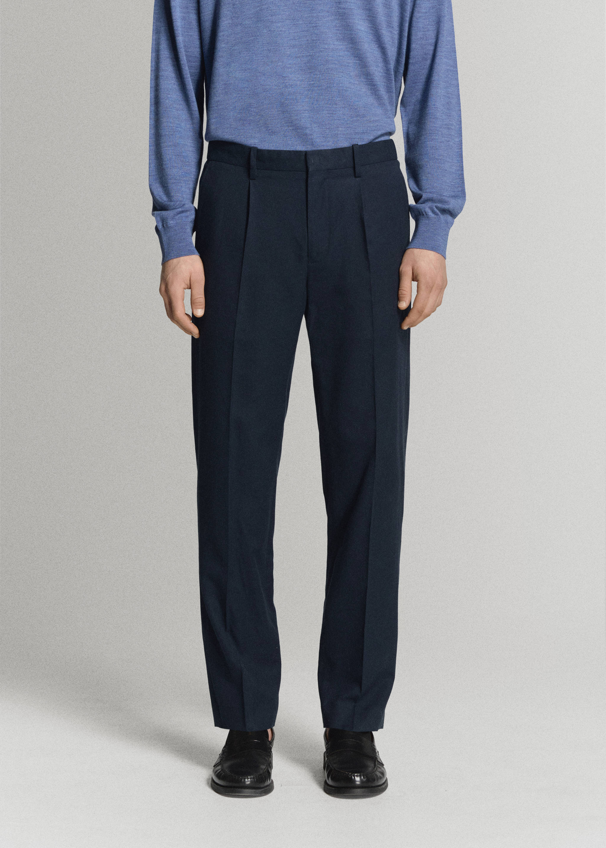 Slim-fit linen-lyocell-blend pants - Medium plane