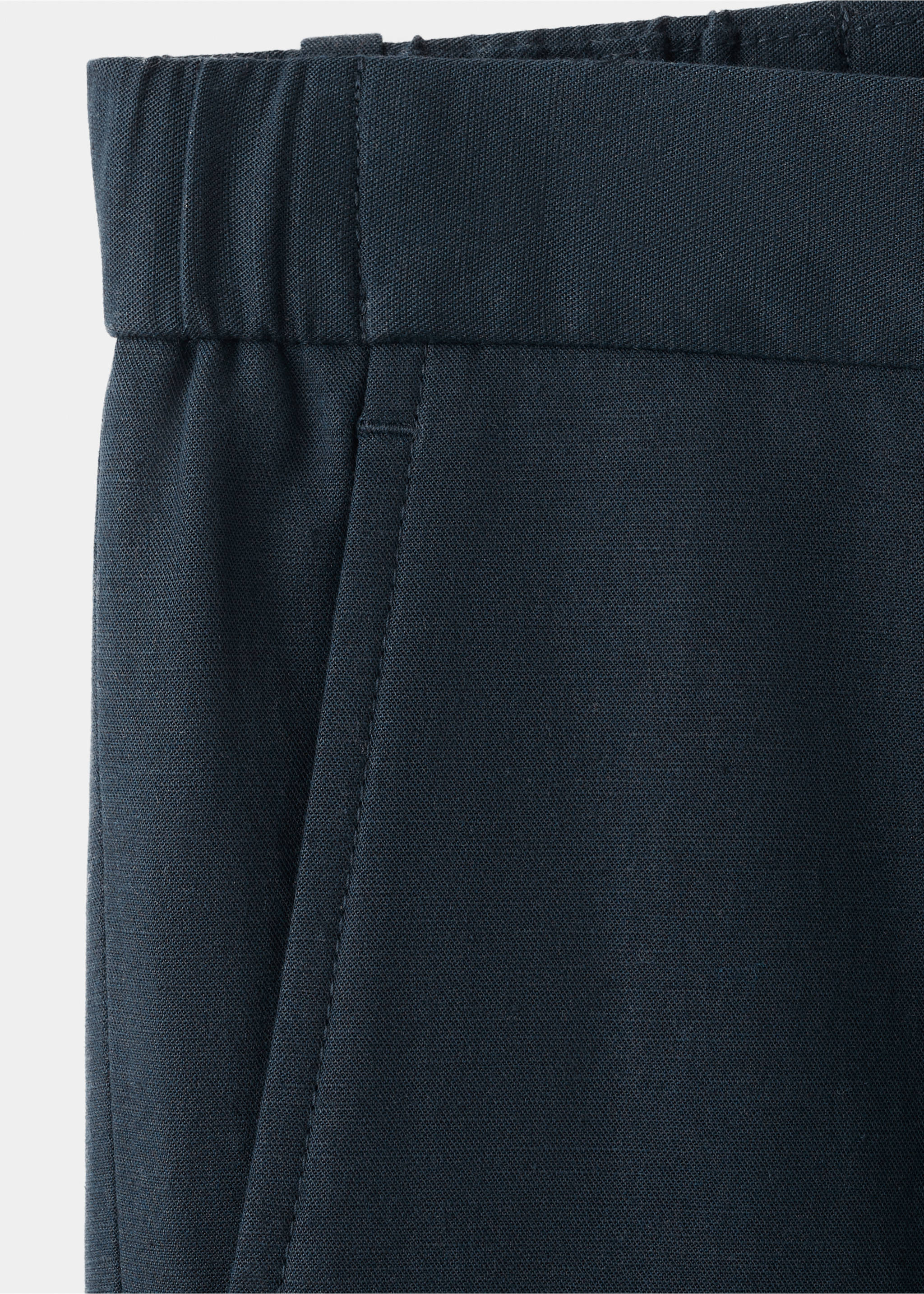 Slim-fit linen-lyocell-blend pants - Details of the article 8, Navy. Ref: 27015948-01.