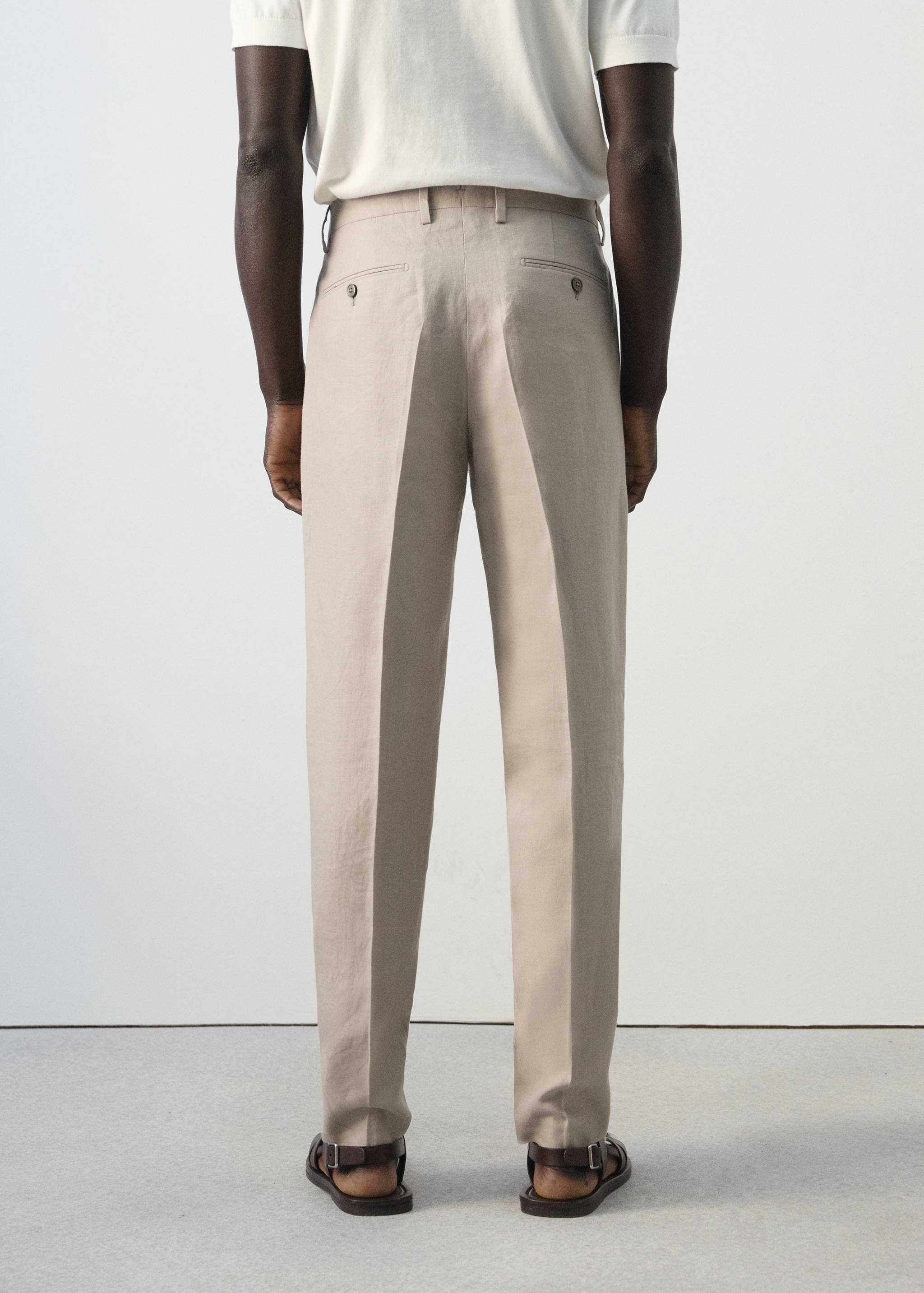 Amalfi 100% linen slim-fit suit trousers - Reverse of the article