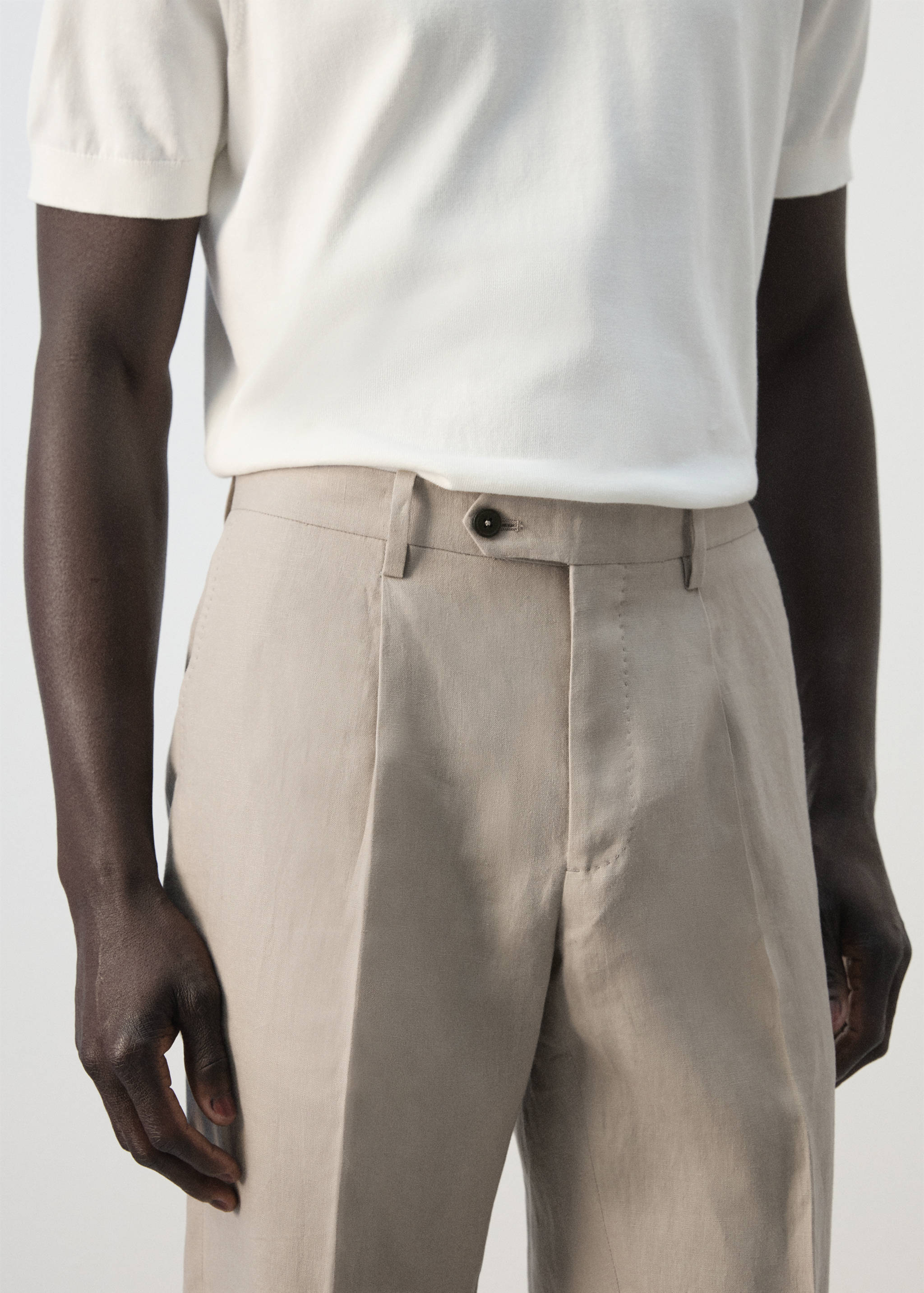 Amalfi 100% linen slim-fit suit trousers - Details of the article 1