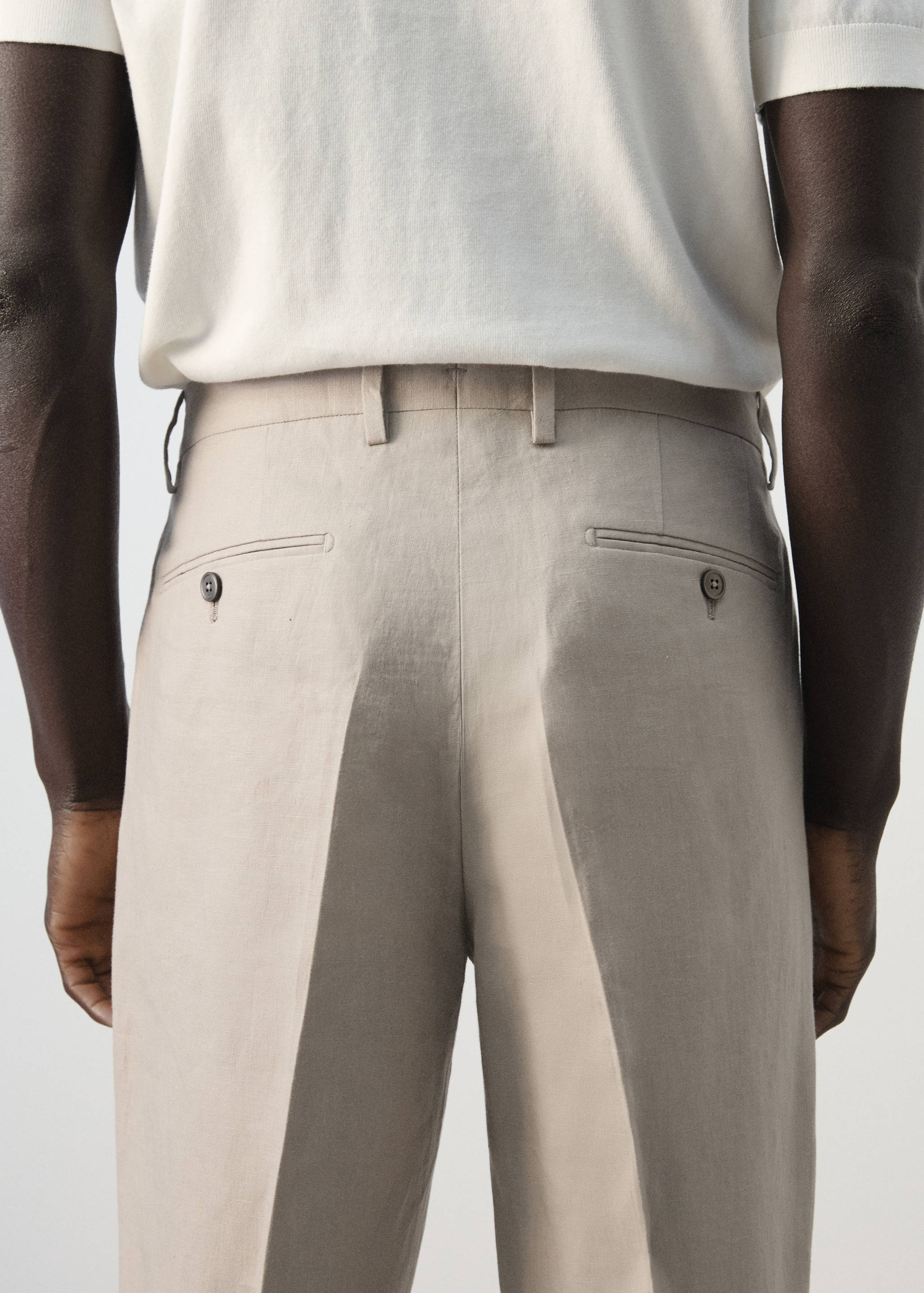 Amalfi 100% linen slim-fit suit trousers - Details of the article 6