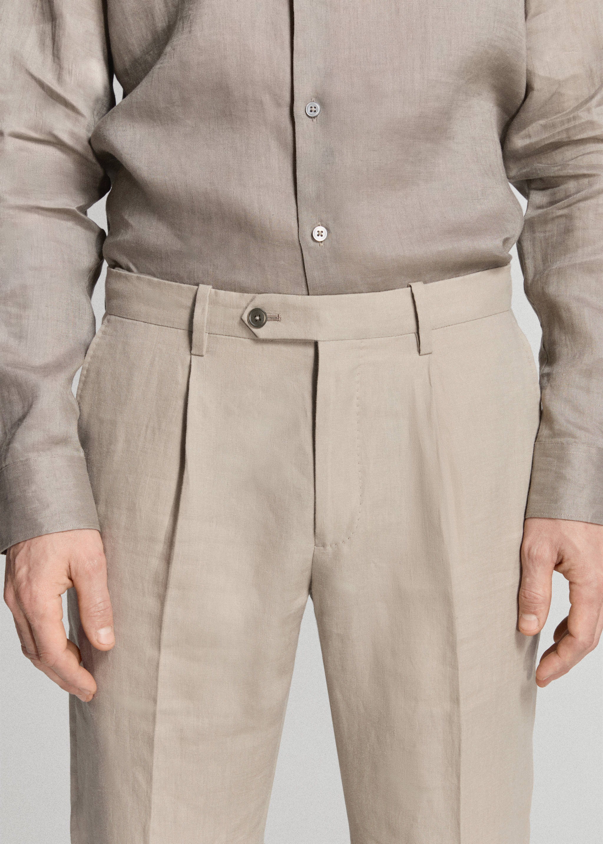Amalfi 100% linen slim-fit suit trousers - Details of the article 1