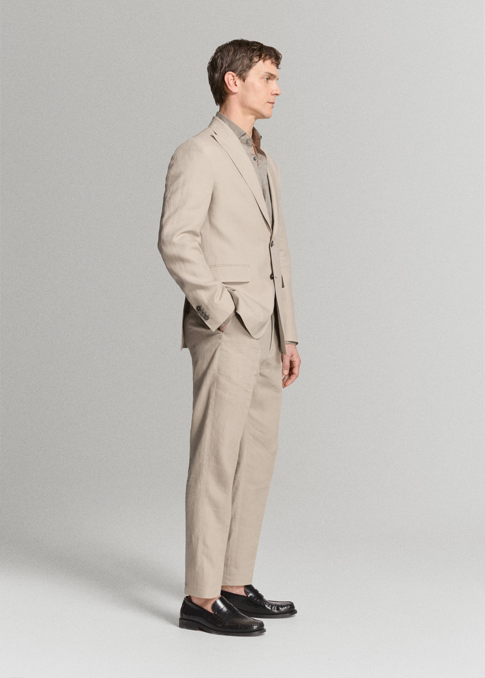 Amalfi 100% linen slim-fit suit trousers - Details of the article 4