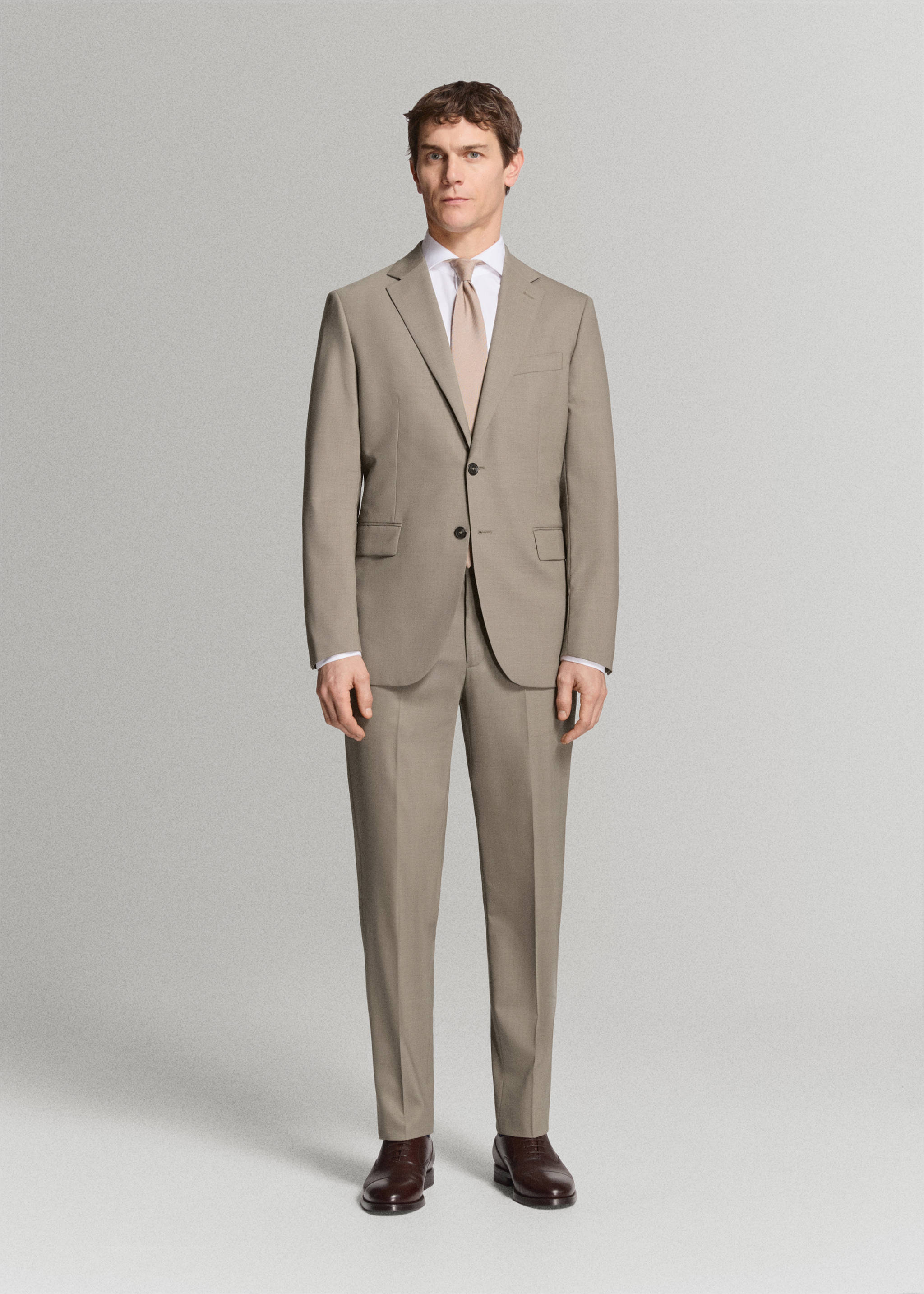 Americana traje Turín 100% lana - Plano general, Marrón medio. Ref: 27015950-01.