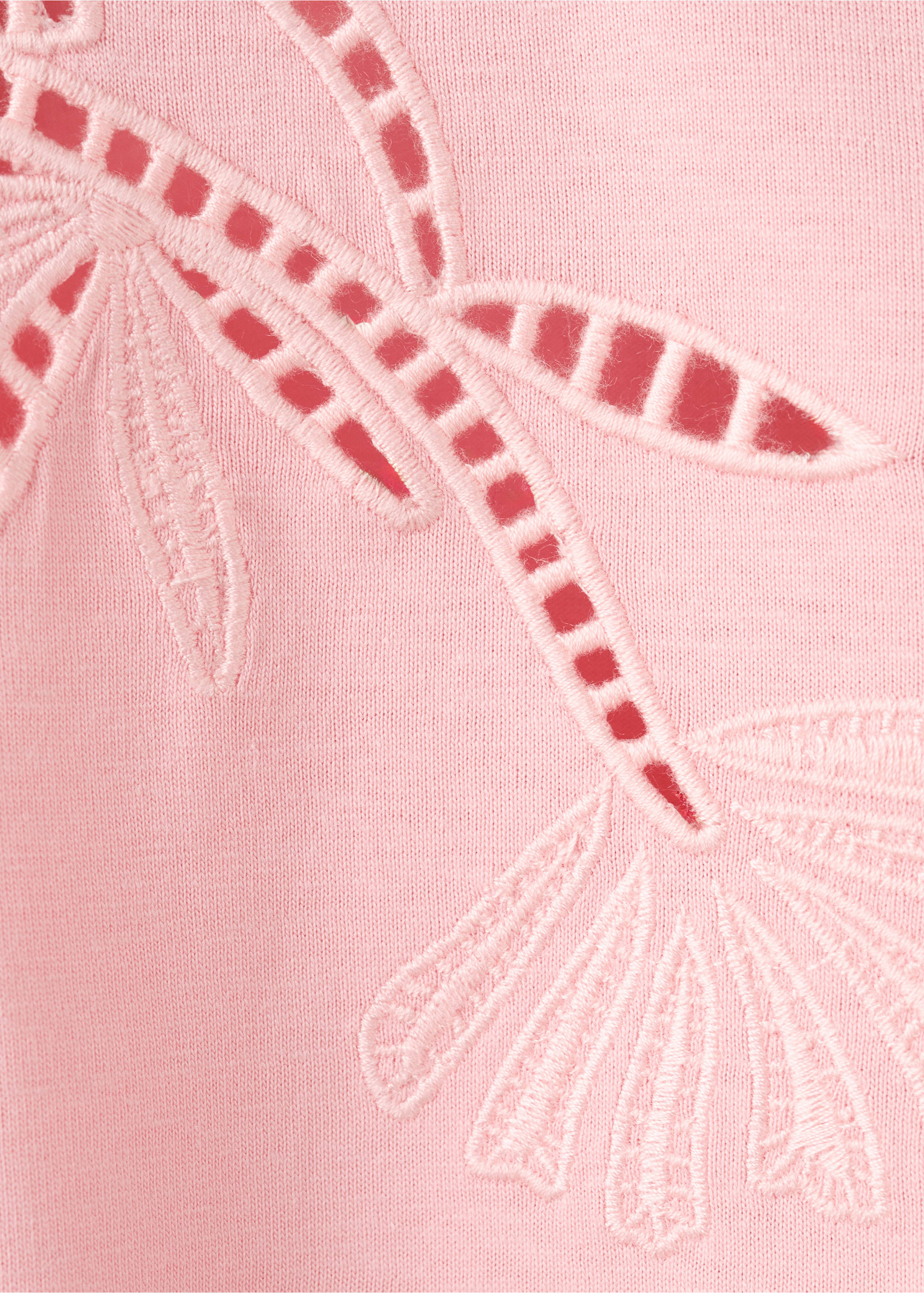 Openwork details T-shirt - Details of the article 0, Pink. Ref: 27015964-00.