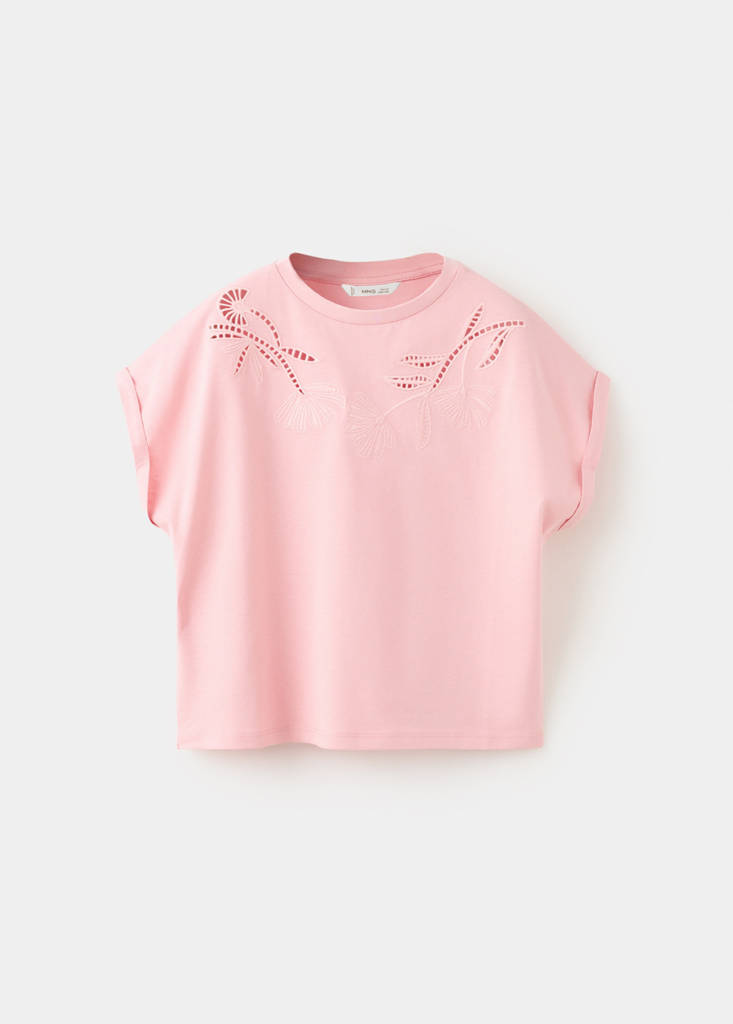 Openwork details T-shirt — Pink