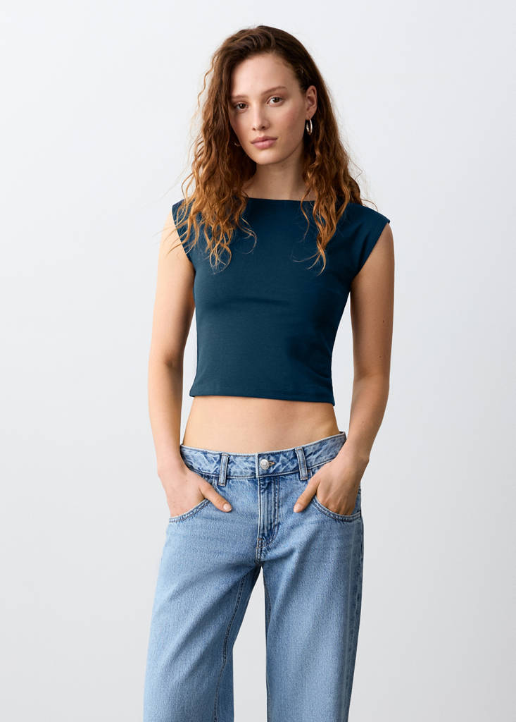 Knot detail T-shirt — Navy