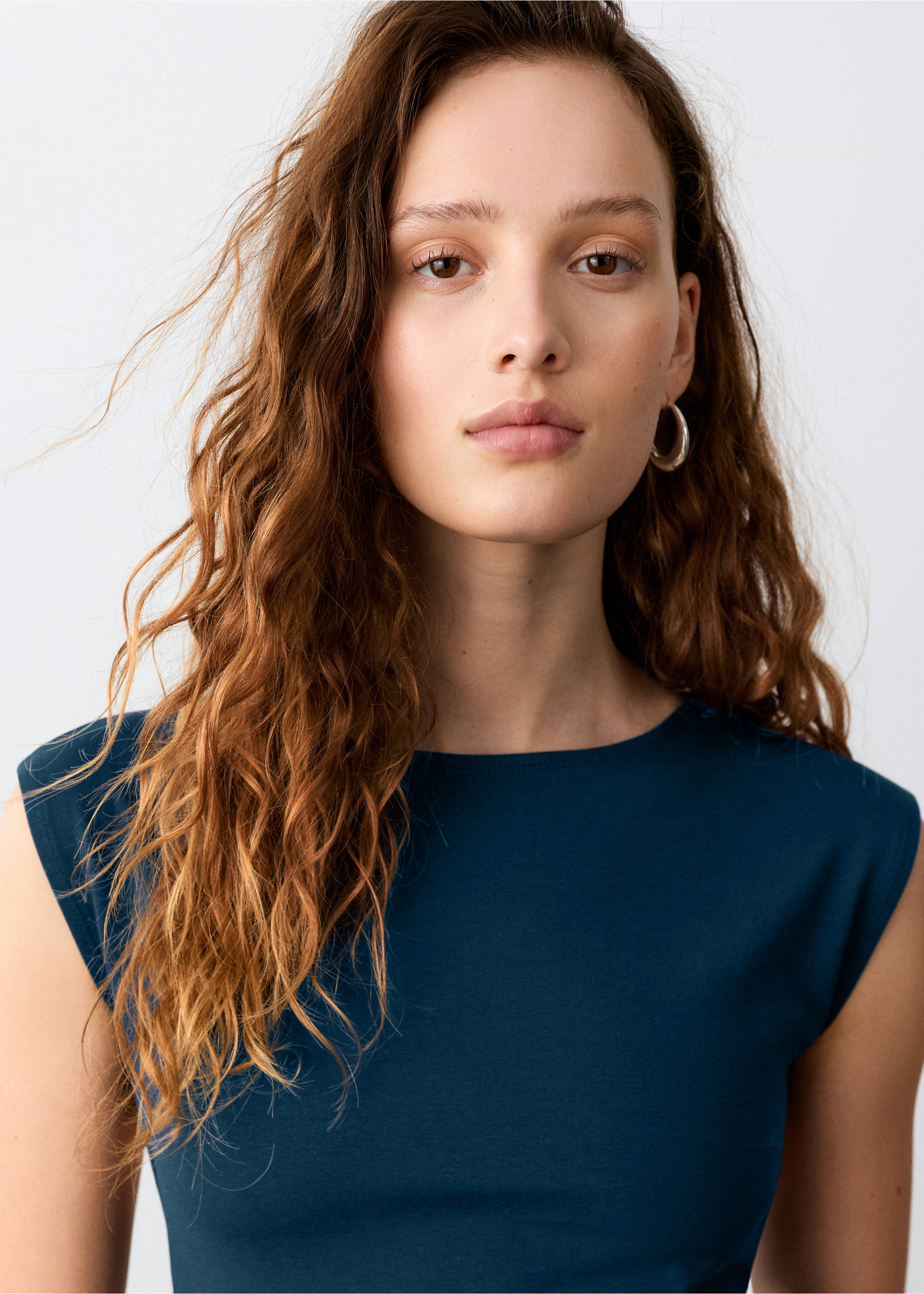 Knot detail T-shirt - Details of the article 1, Navy. Ref: 27015965-00.