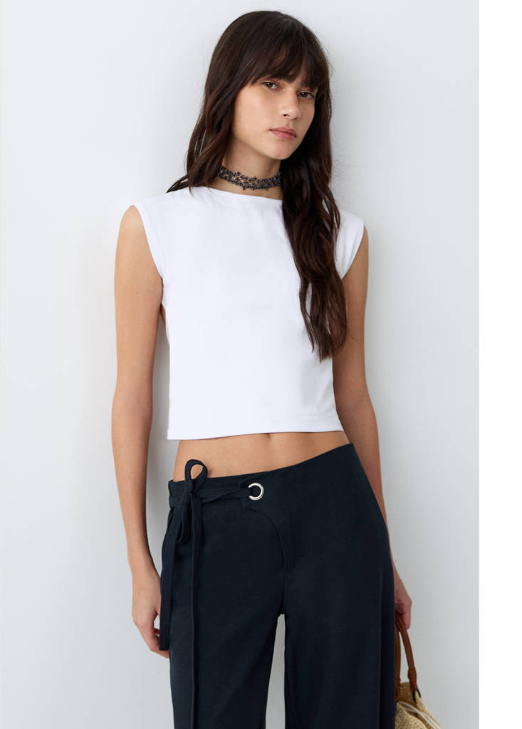 Knot detail T-shirt — Off White