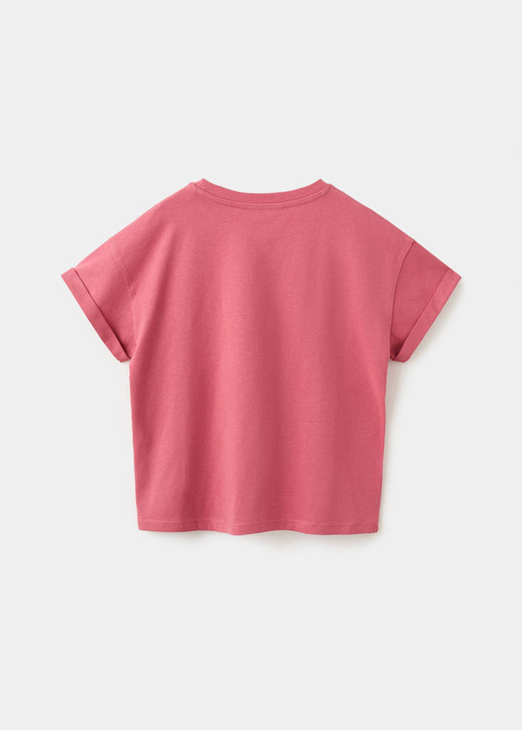 Printed cotton-blend t-shirt — Burgundy