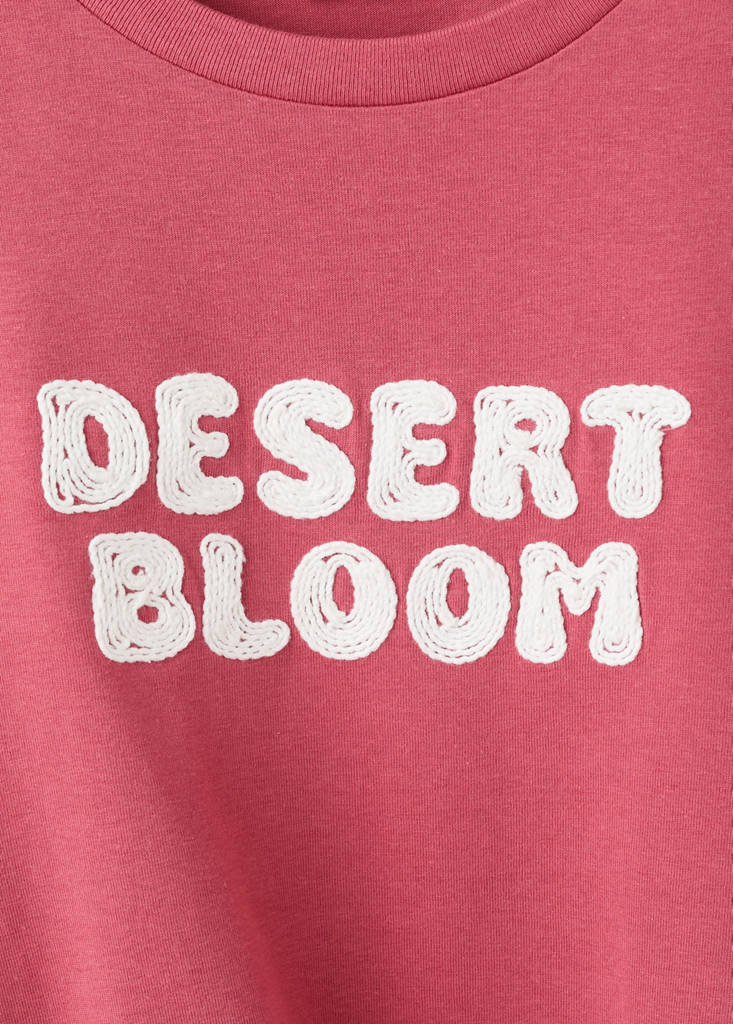 Printed cotton-blend t-shirt — Burgundy