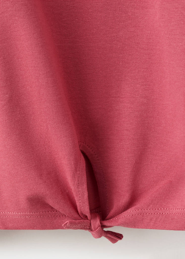 Printed cotton-blend t-shirt — Burgundy