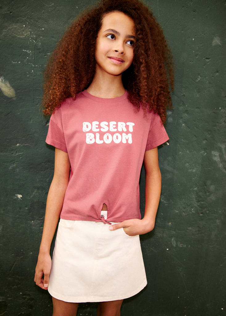 Printed cotton-blend t-shirt — Burgundy