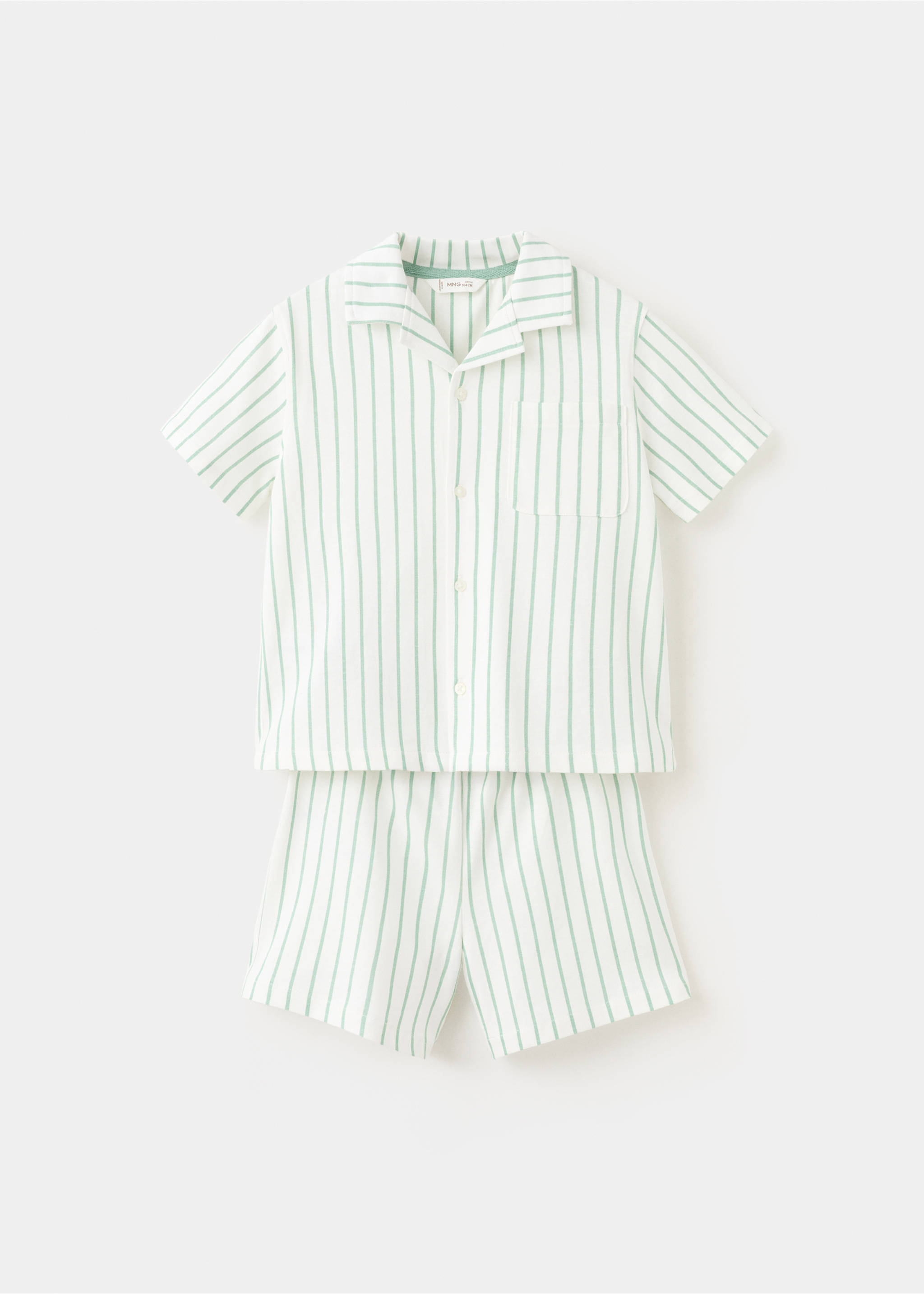 Pijama curt ratlles - Article sense model, Verd. Ref: 27015969-00.