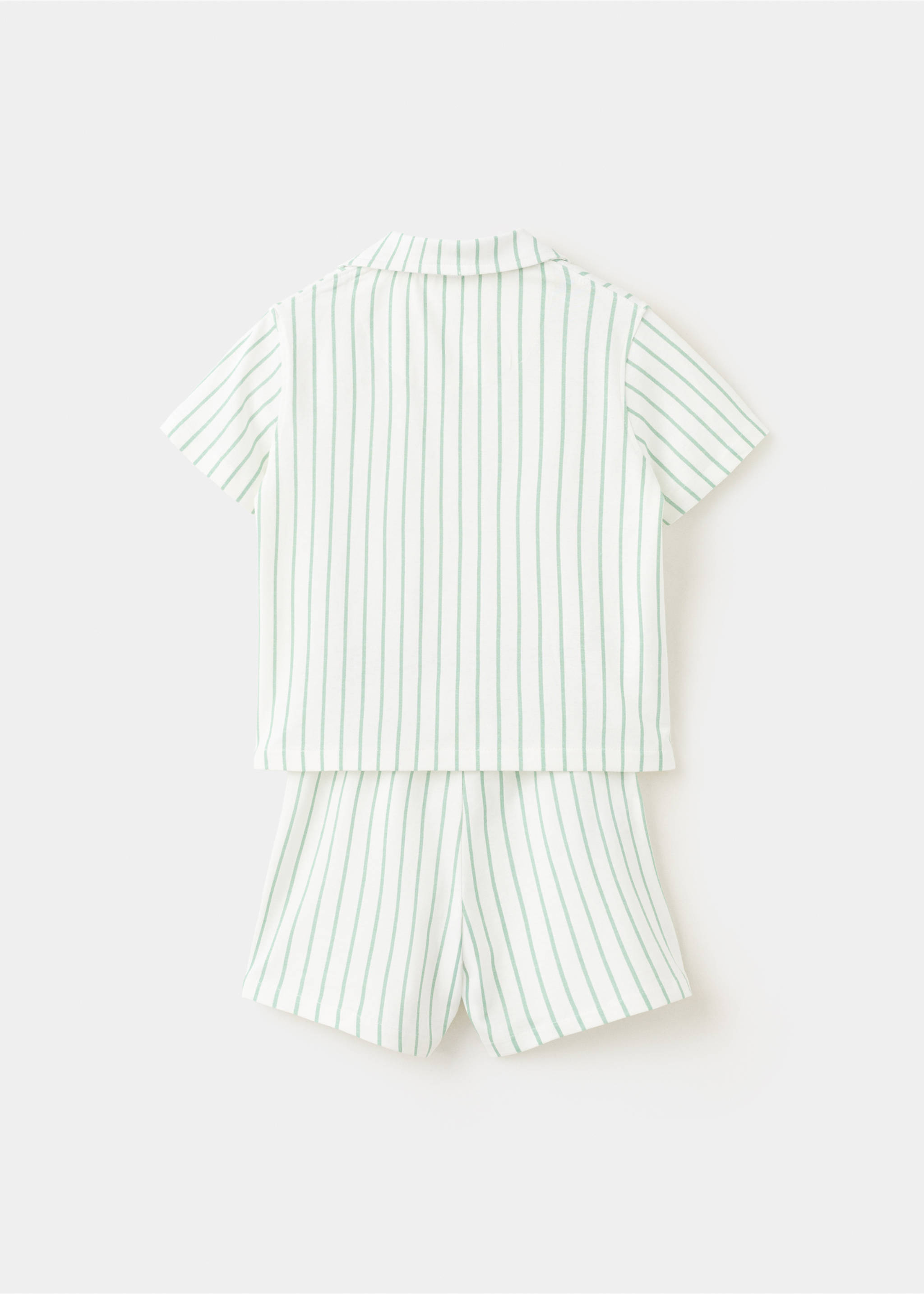 Pijama curt ratlles - Revers de l'article, Verd. Ref: 27015969-00.