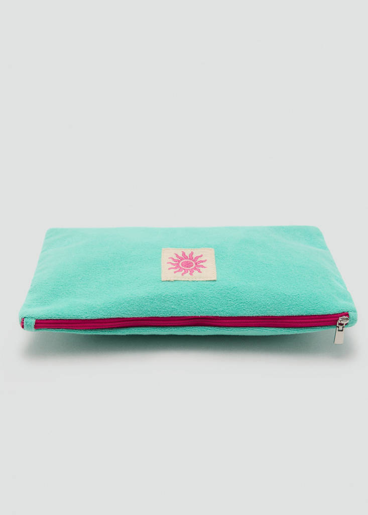 Plain cotton toiletry bag — Blue