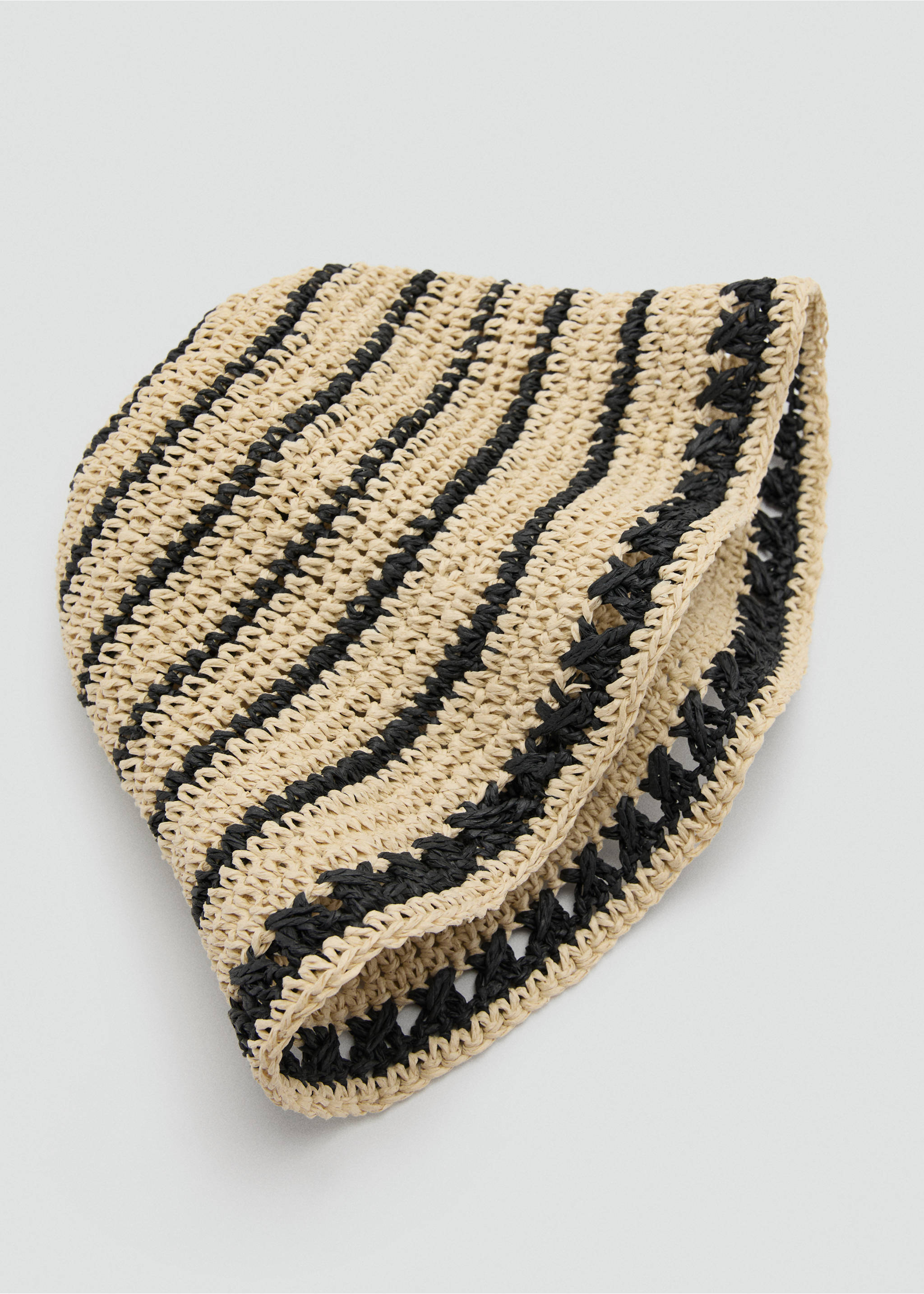 Striped bucket hat - Details of the article 2, Black. Ref: 27015972-00.