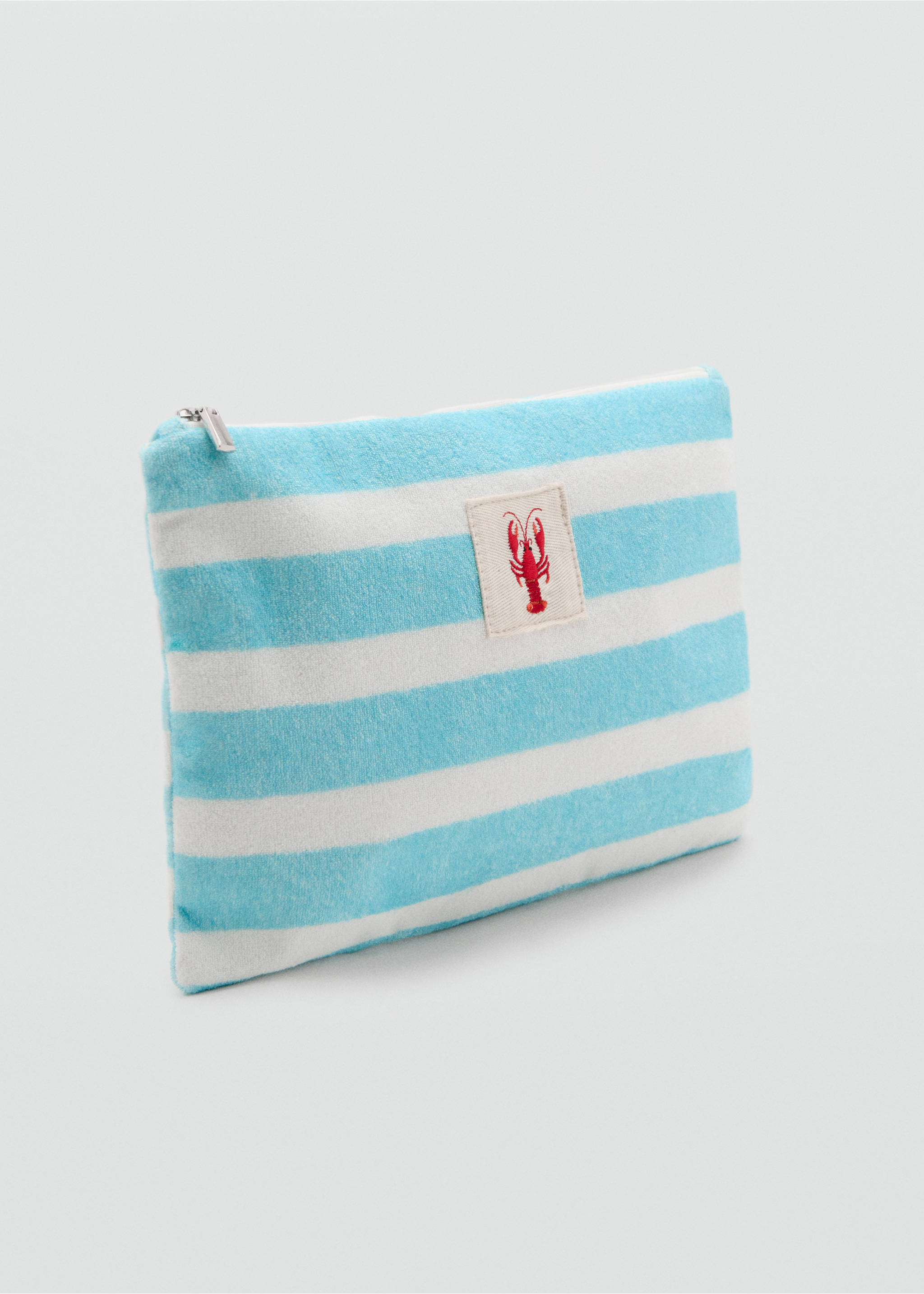 Neceser algodón rayas - Plano medio, Azul. Ref: 27015973-00.