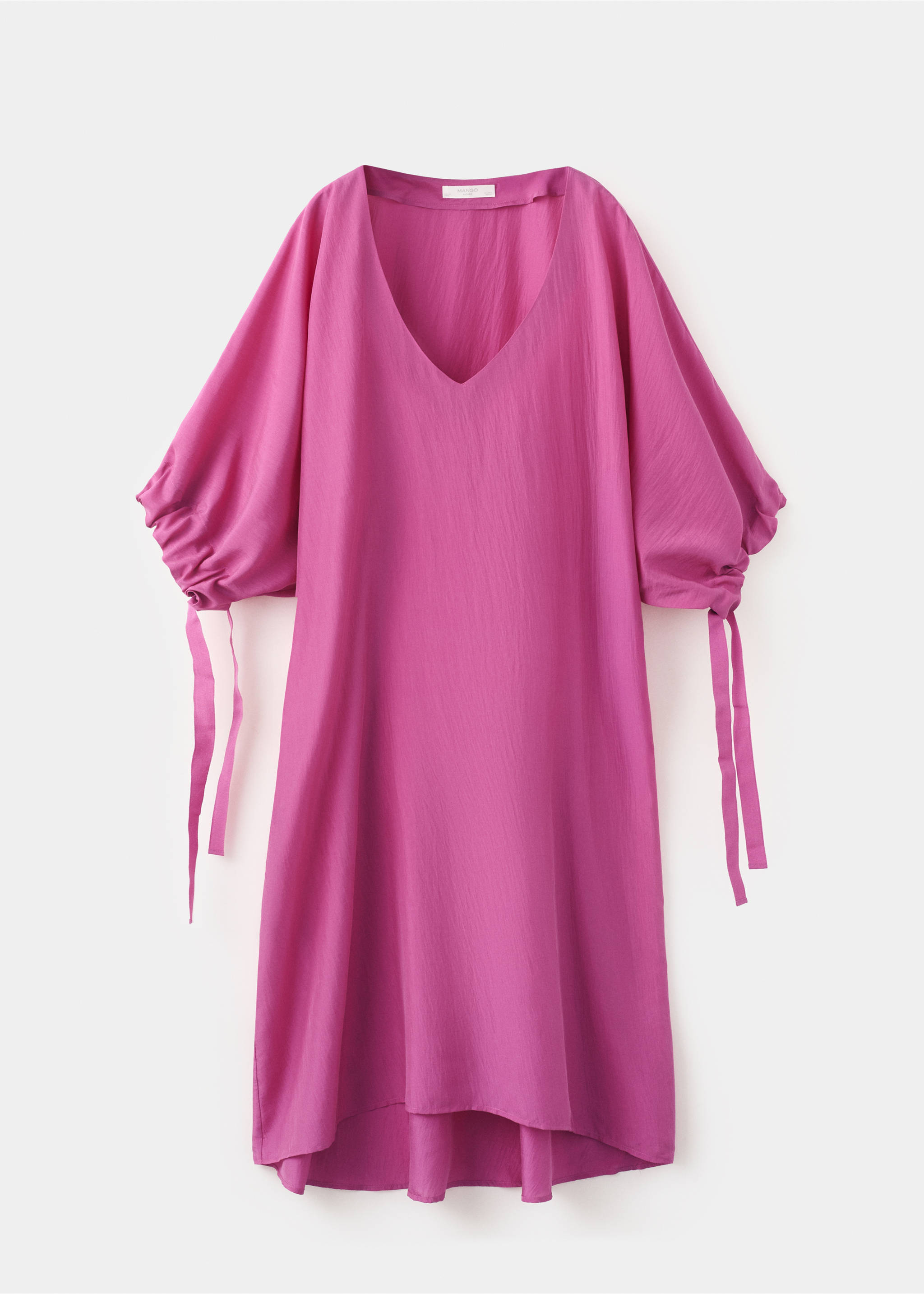 Puffed sleeve silk nightgown - Article without model, Fuchsia. Ref: 27015974-00.