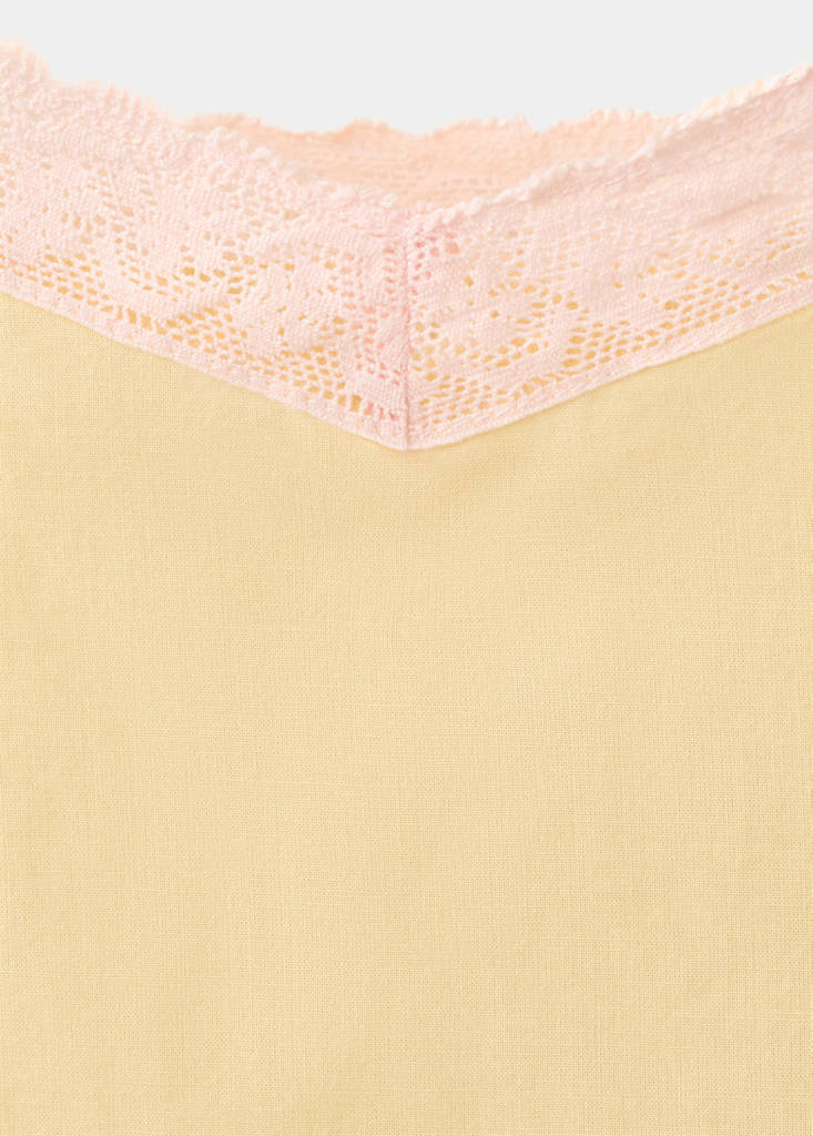 Short nightdress 100% cotton — Pastel Yellow
