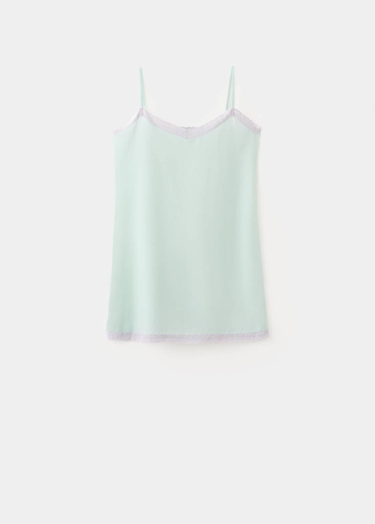 Short nightdress 100% cotton — Blue