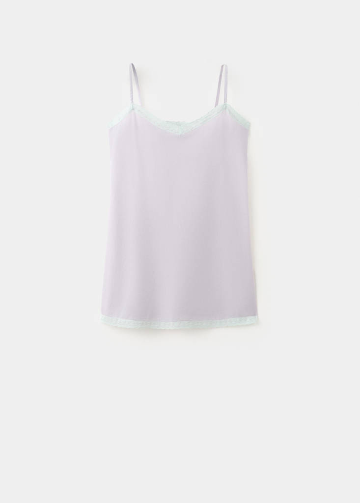 Short nightdress 100% cotton — Lilac