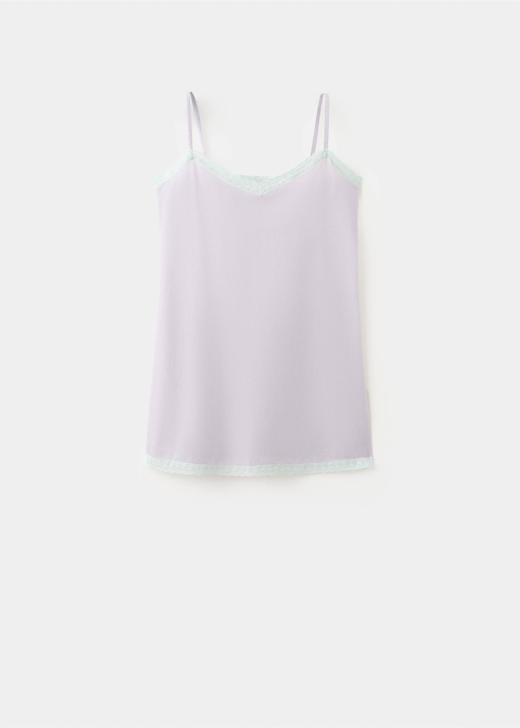 Short nightdress 100% cotton - Article without model, Lilac. Ref: 27015975-00.