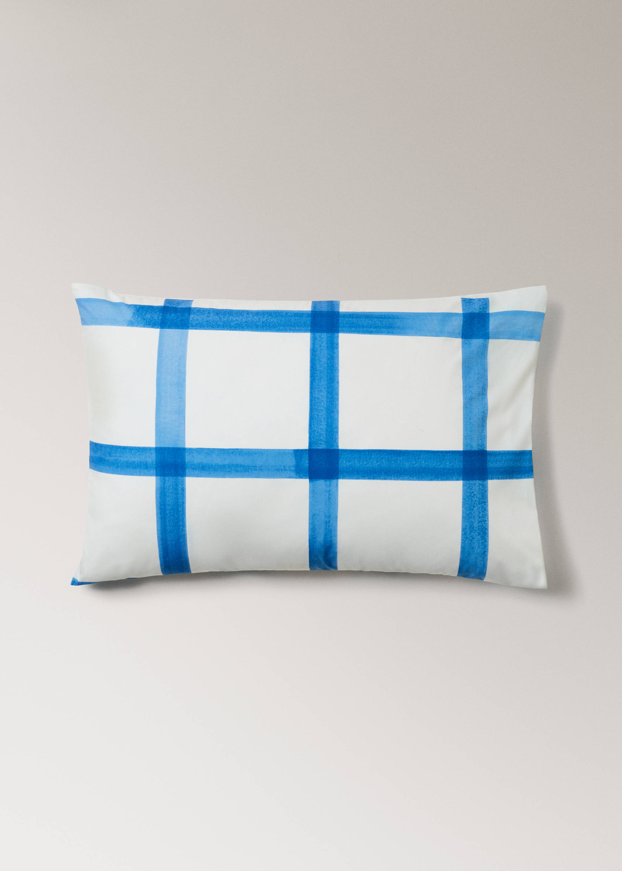 Dues fundes coixí cotó percala quadres aquarel·la 50x75 cm - Article sense model