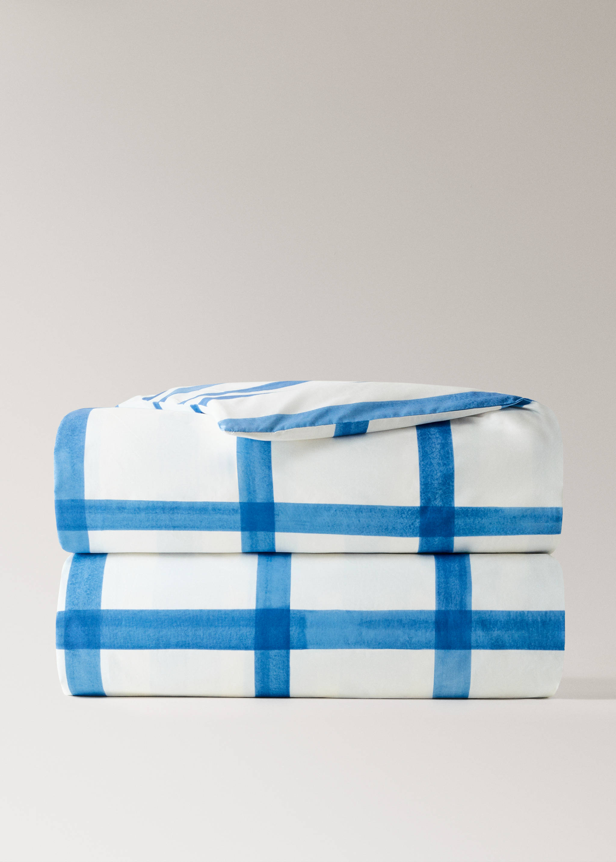 Watercolour Check Percale Cotton Duvet Cover for Double Bed 135/140 cm - Article without model