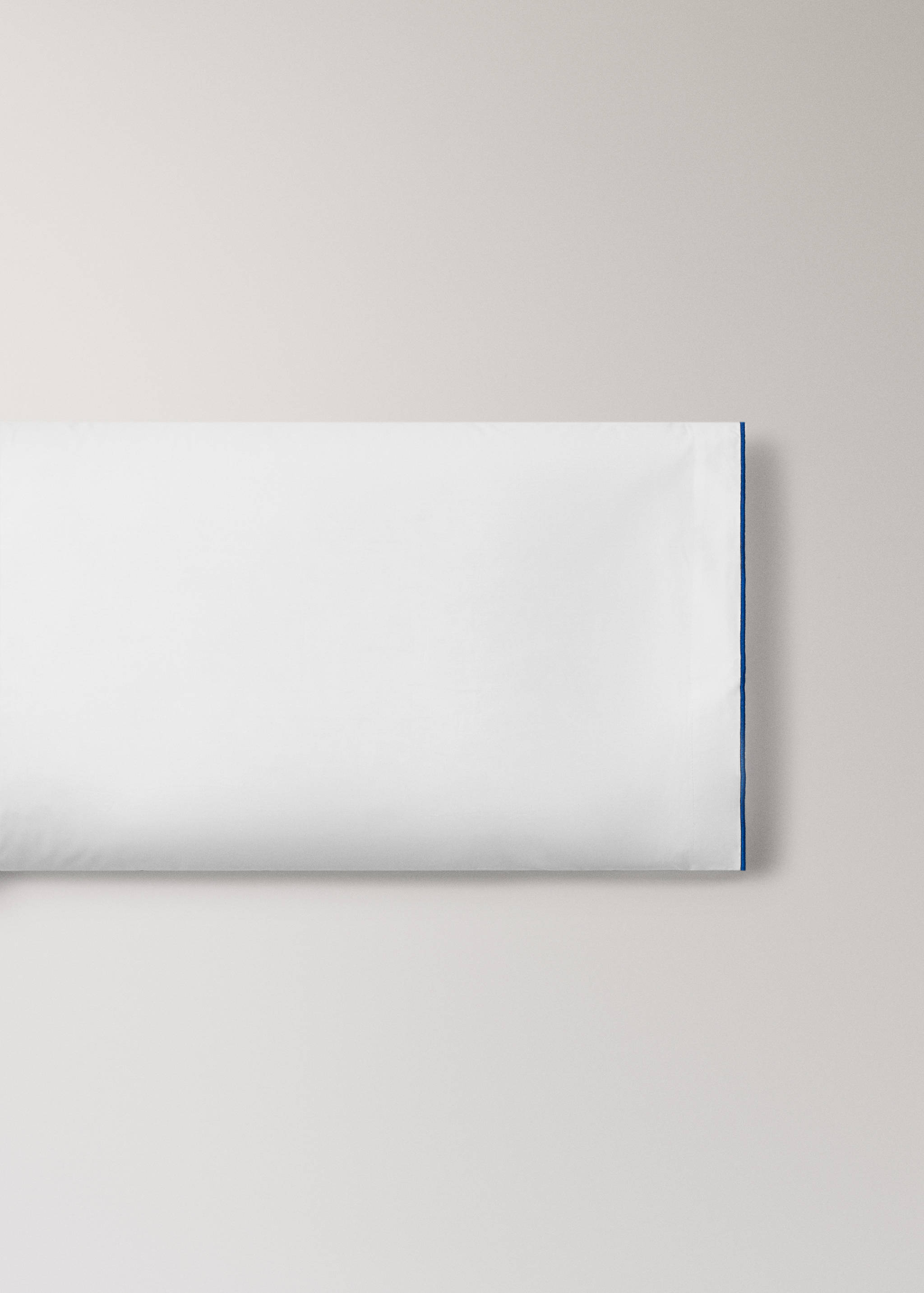 Taie d’oreiller en coton percale 200 fils avec surjet contrasté 45 x 110 cm - Article sans modèle