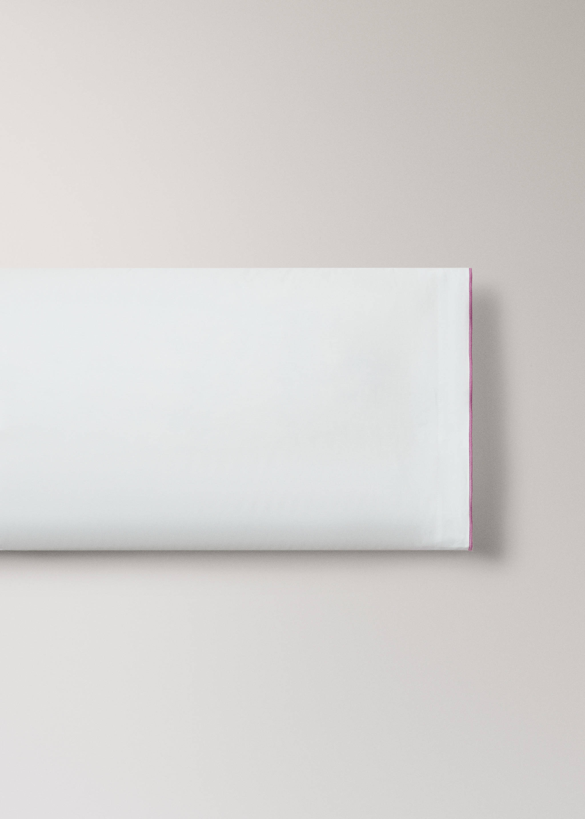 Taie d’oreiller en coton percale 200 fils avec surjet contrasté 45 x 110 cm - Article sans modèle